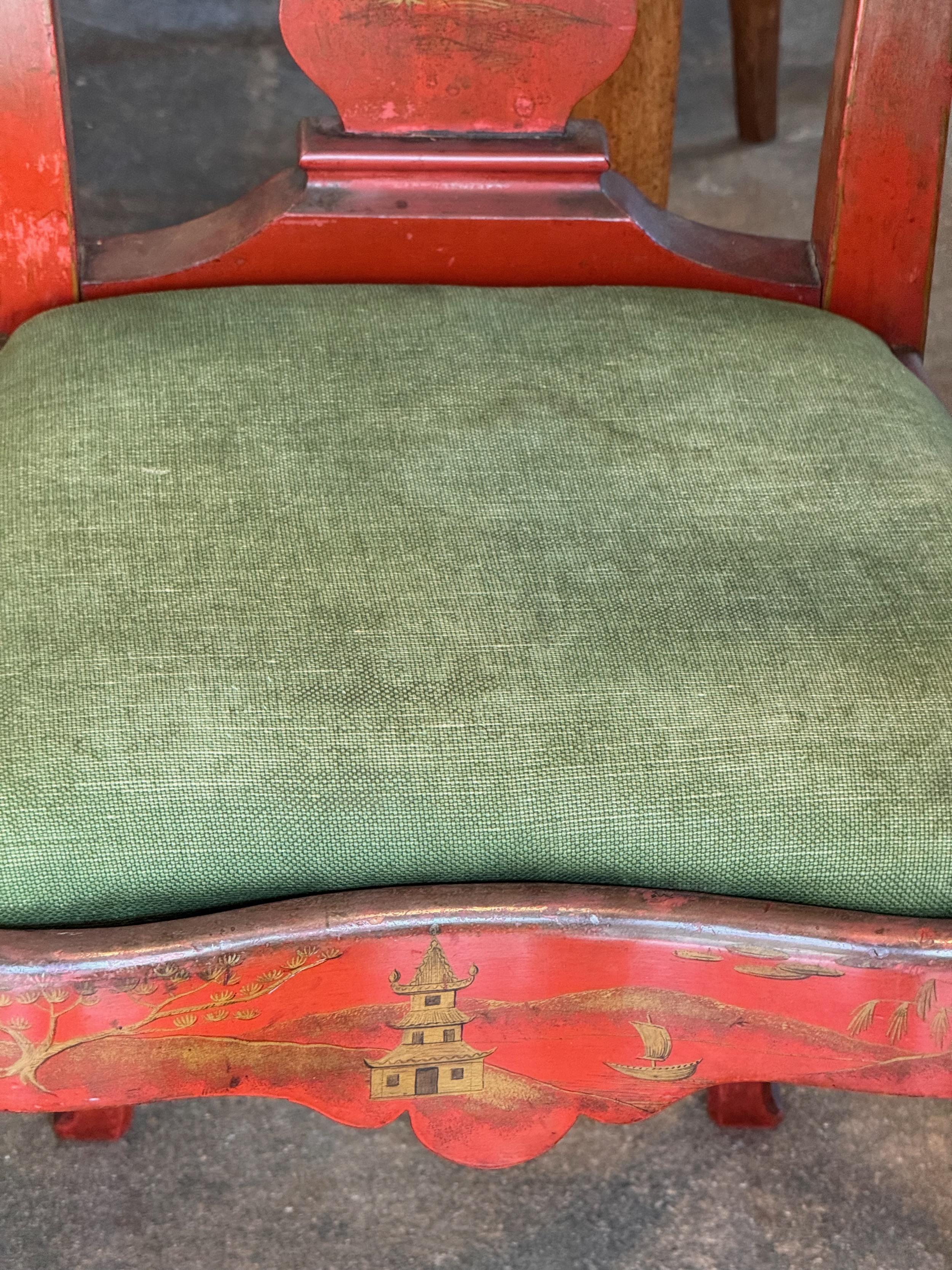 Paire de chaises chinoises rouges de la fin du 19e siècle en vente 4