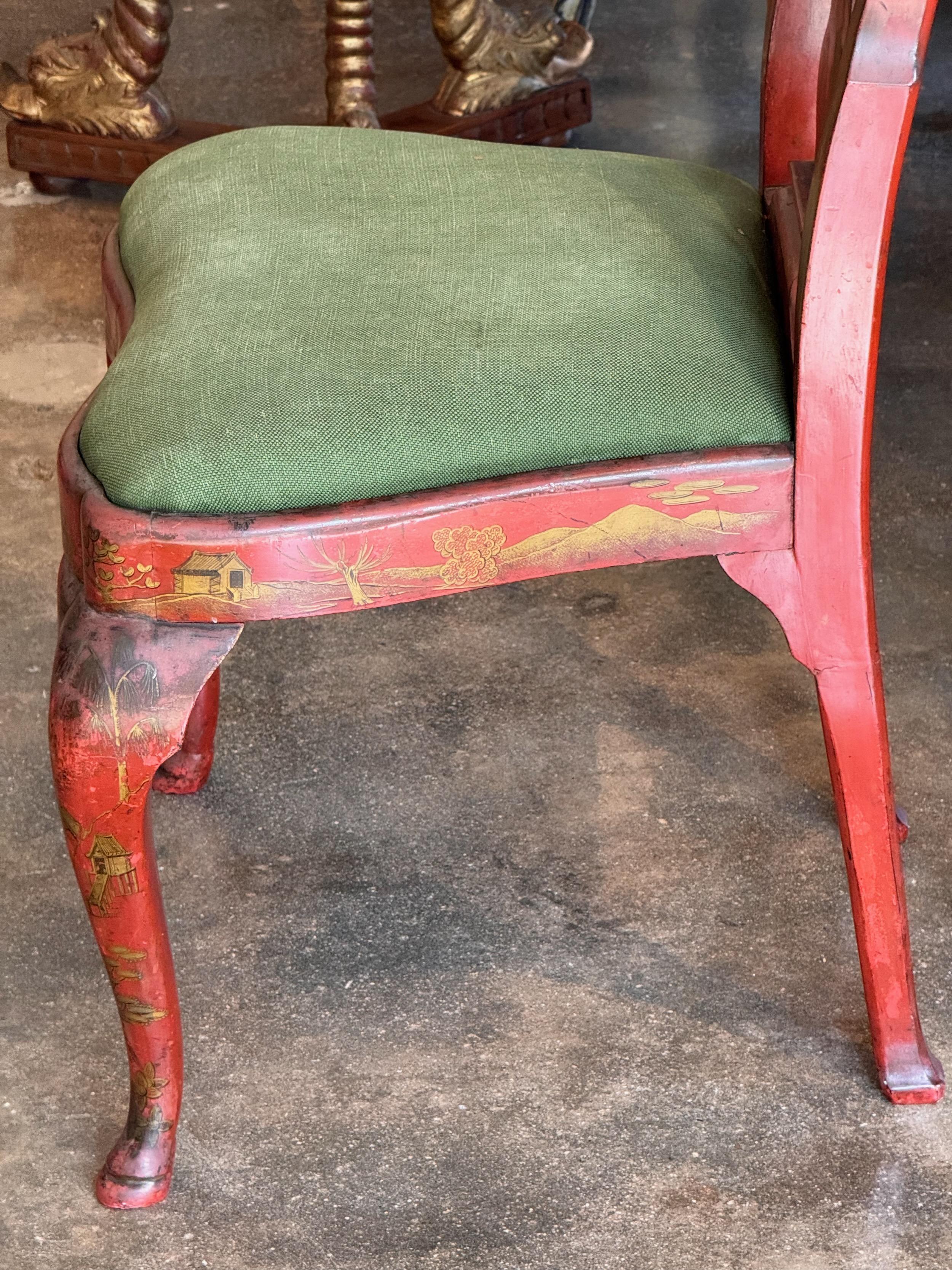 Paire de chaises chinoises rouges de la fin du 19e siècle en vente 1