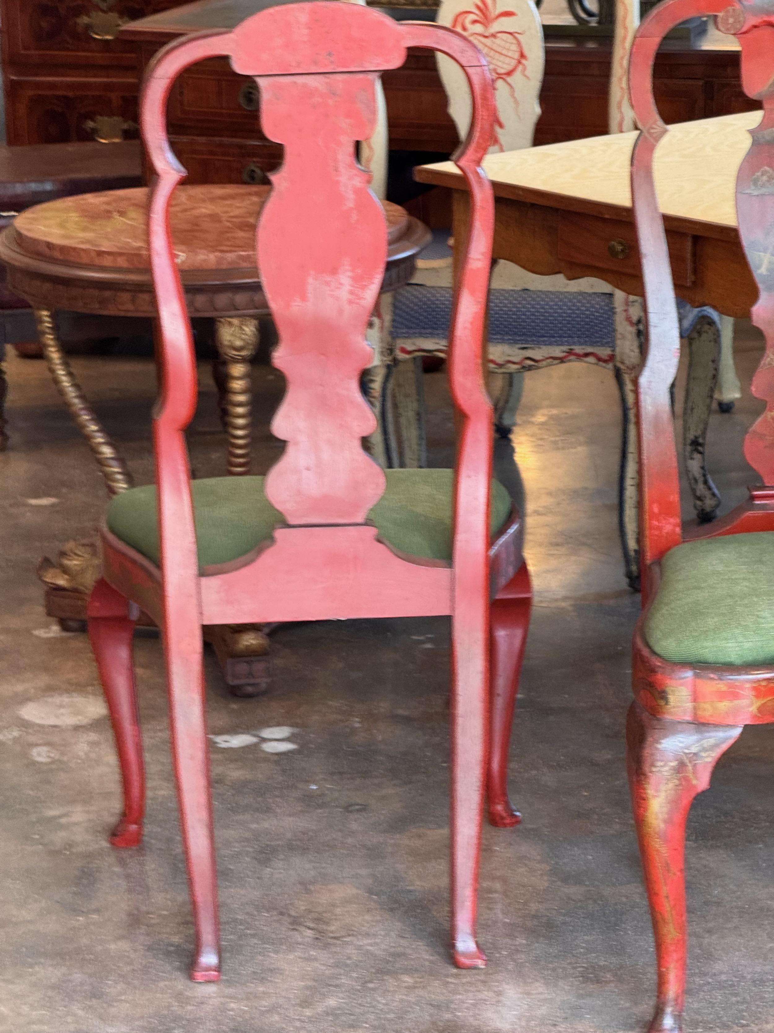 Paire de chaises chinoises rouges de la fin du 19e siècle en vente 2