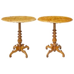 Late 19th Century Pair of Swedish Birch Occasional Tables