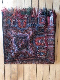 Paisley Late 19th Century Kashmiri Coverlet, Quilt or Shawl