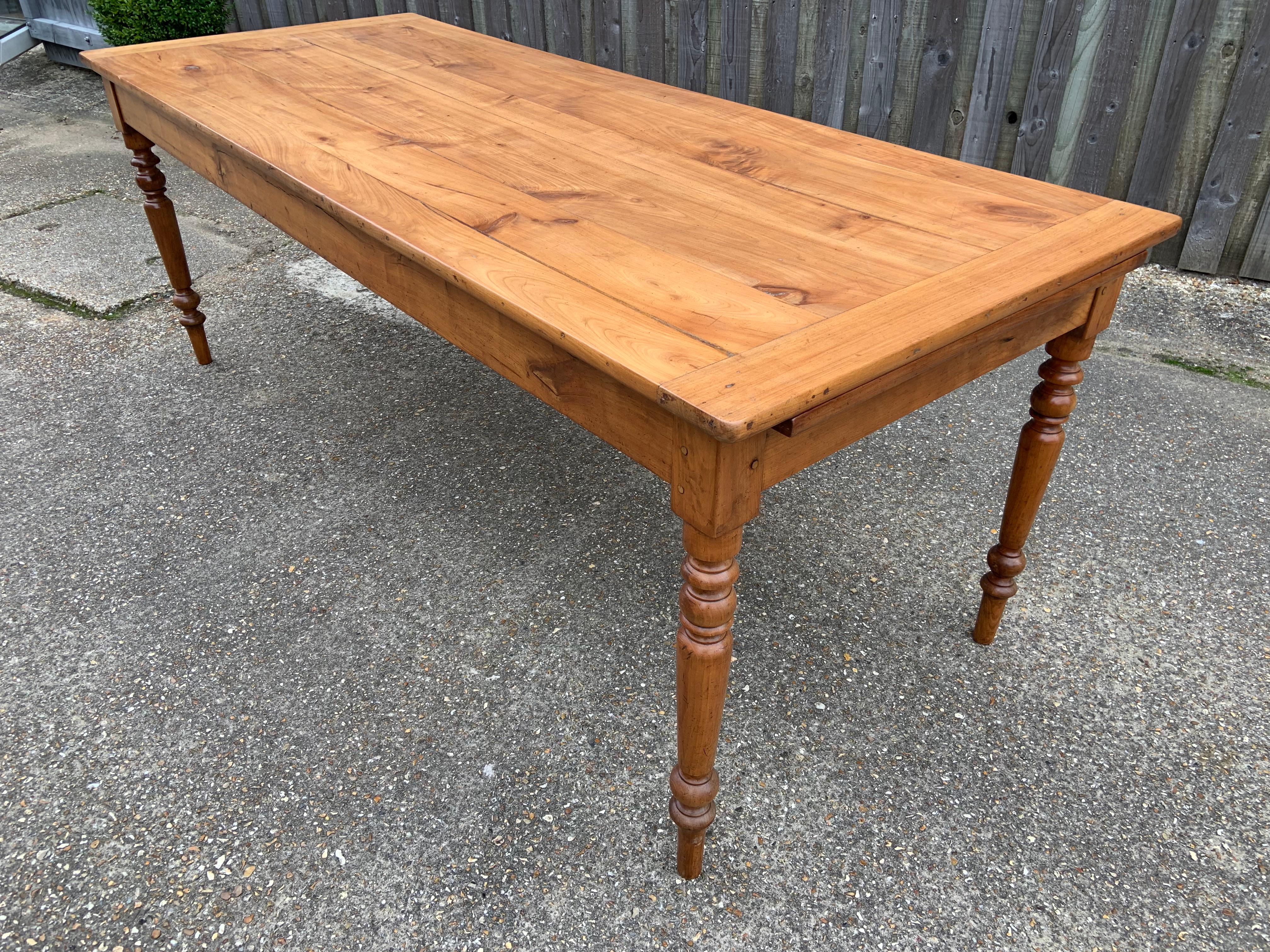 Late 19th Century Pale Cherry Farmhouse Table with Slide In Good Condition In Billingshurst, GB