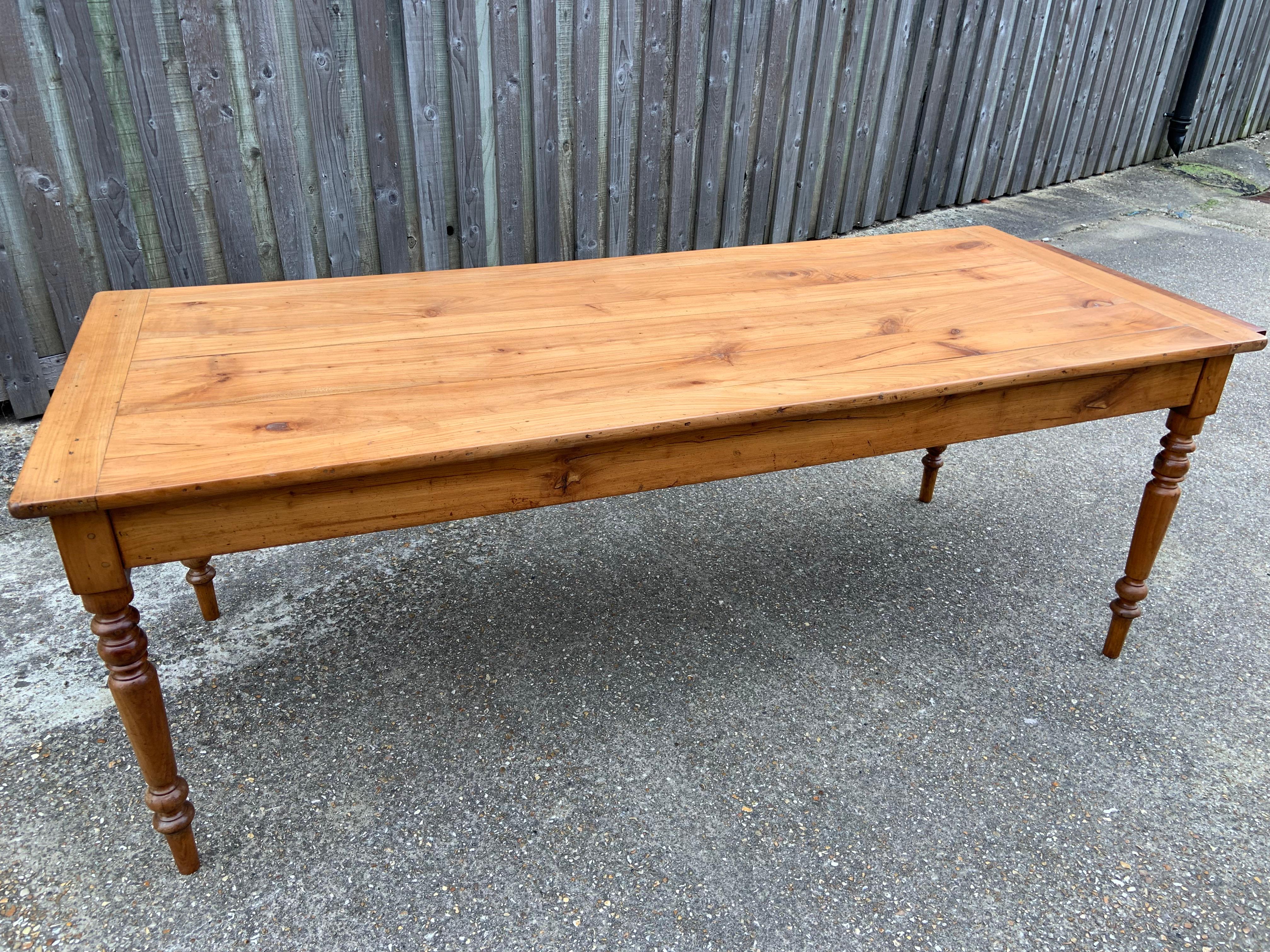 Late 19th Century Pale Cherry Farmhouse Table with Slide 2