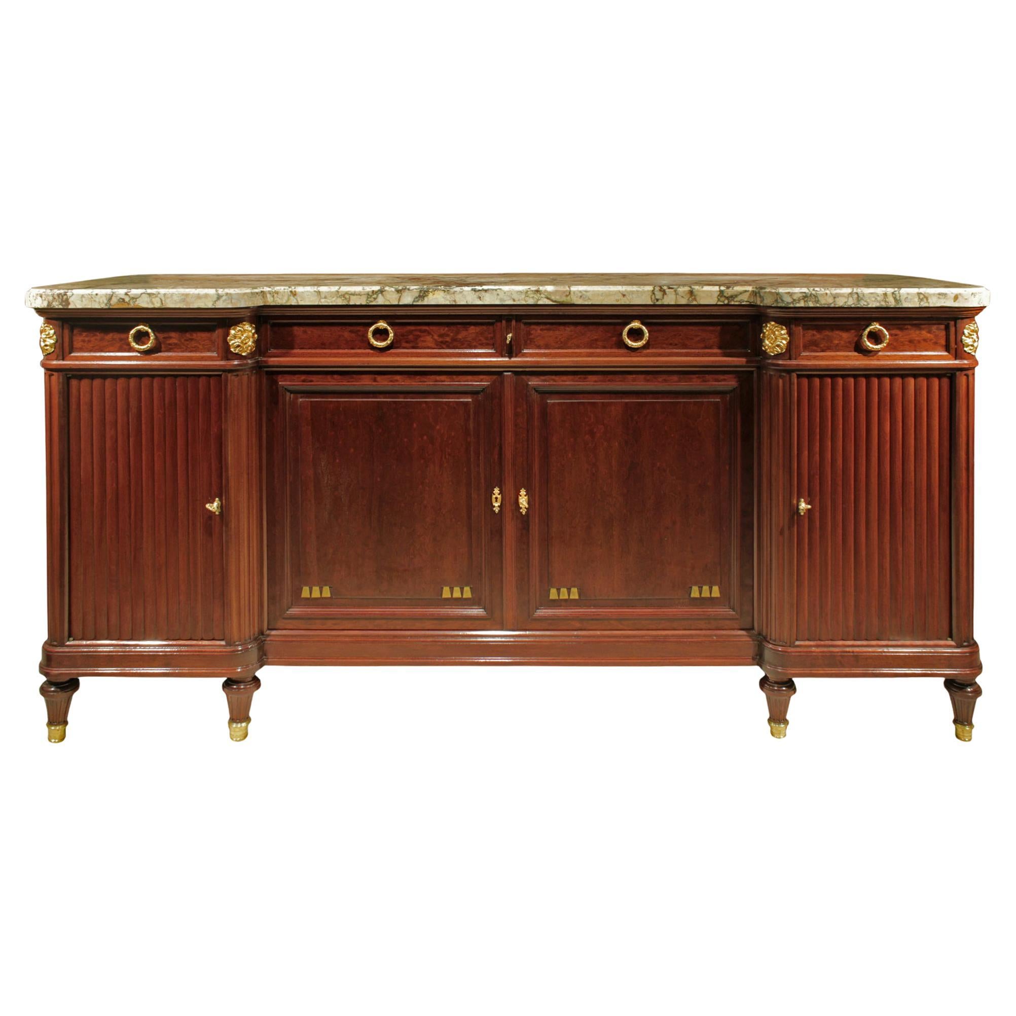 Late 19th Century Parisian Louis XVI Style Mahogany and Ormolu Mounted Buffet For Sale