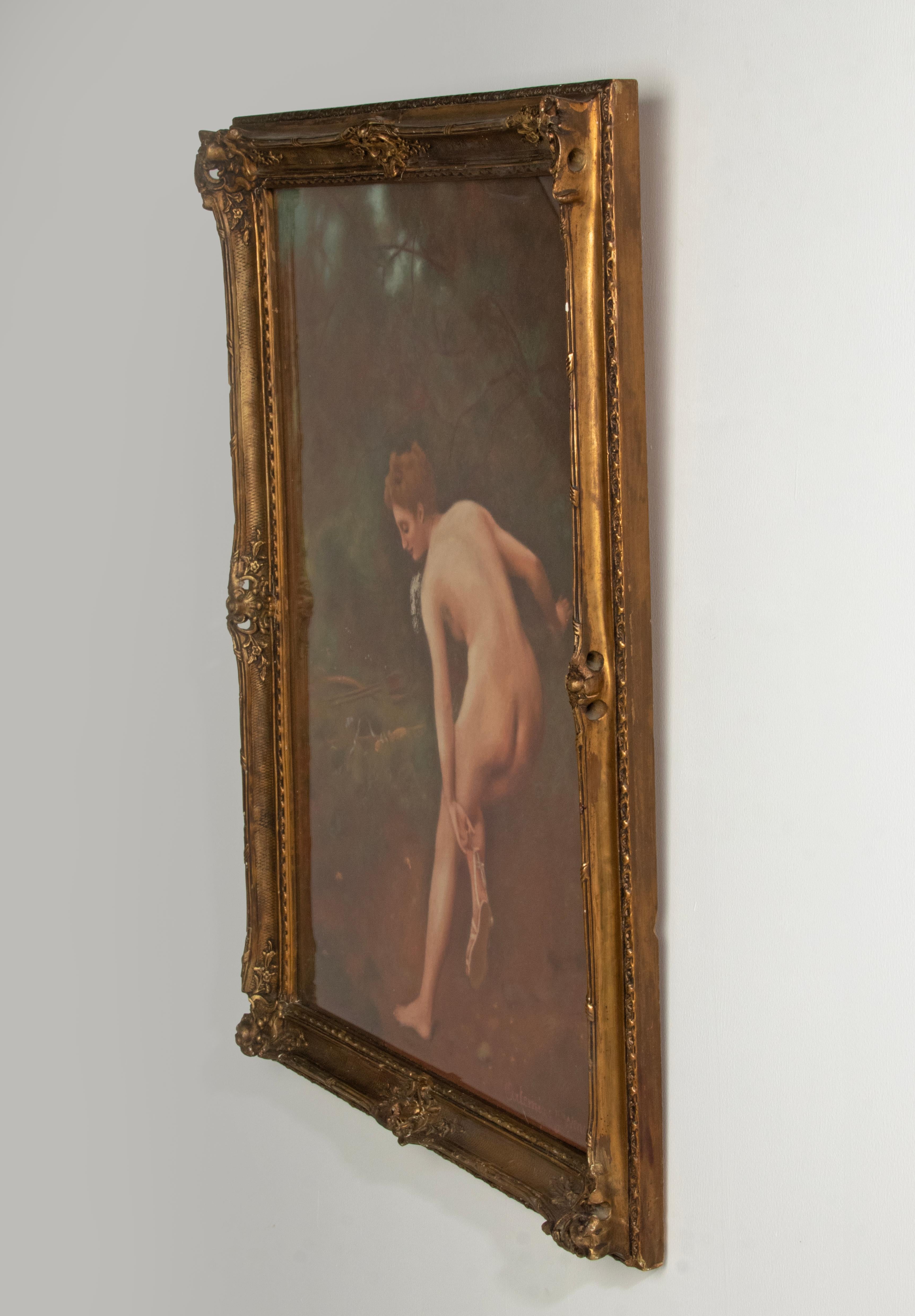 Late 19th Century Pastel Painting of Artémis / Diana by Joseph Wencker In Good Condition In Casteren, Noord-Brabant