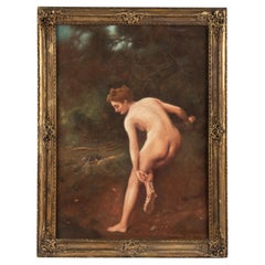 Peinture au pastel de la fin du XIXe siècle représentant Artémis / Diana par Joseph Wencker