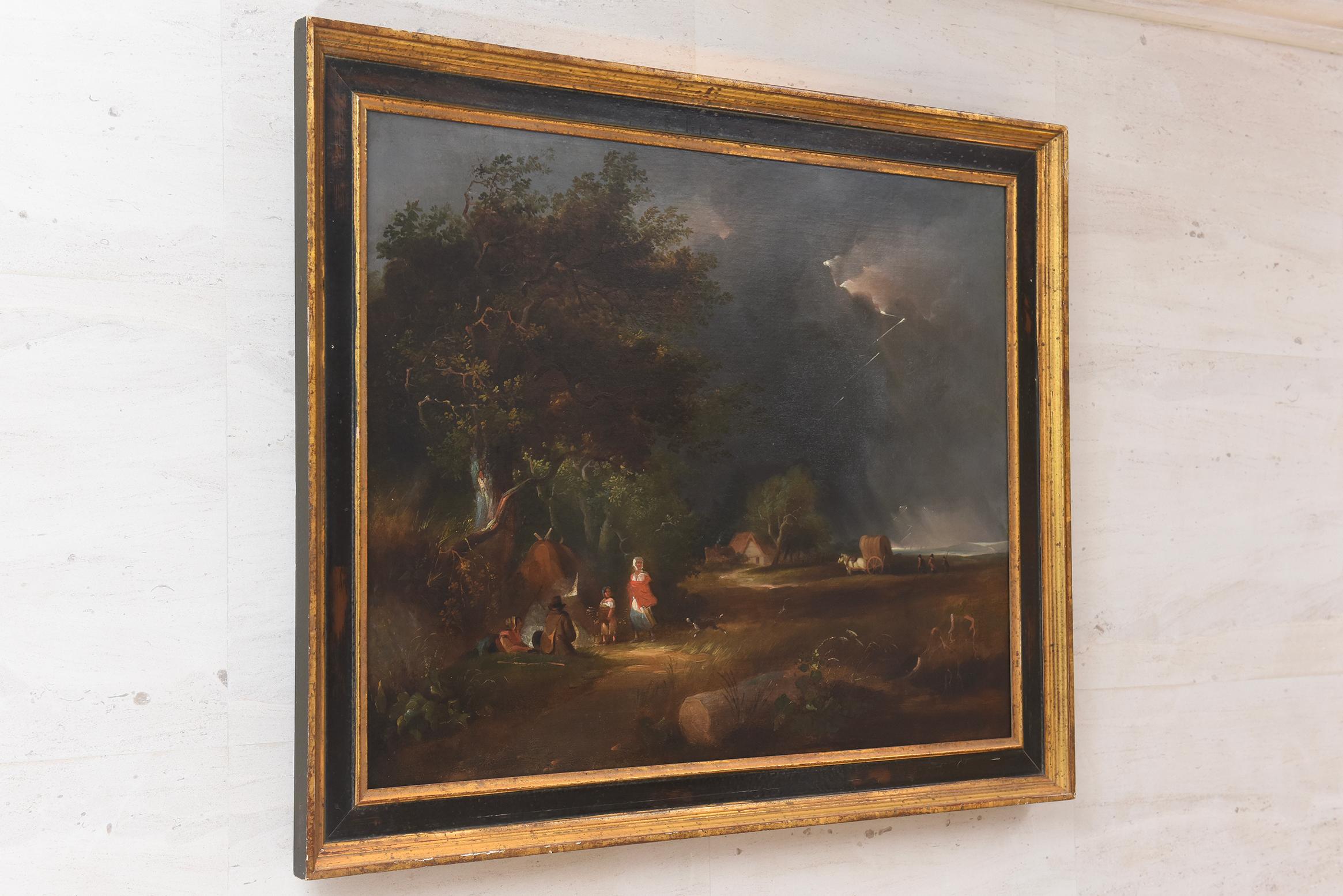 Canvas Late 19th Century Pastoral Oil Painting For Sale