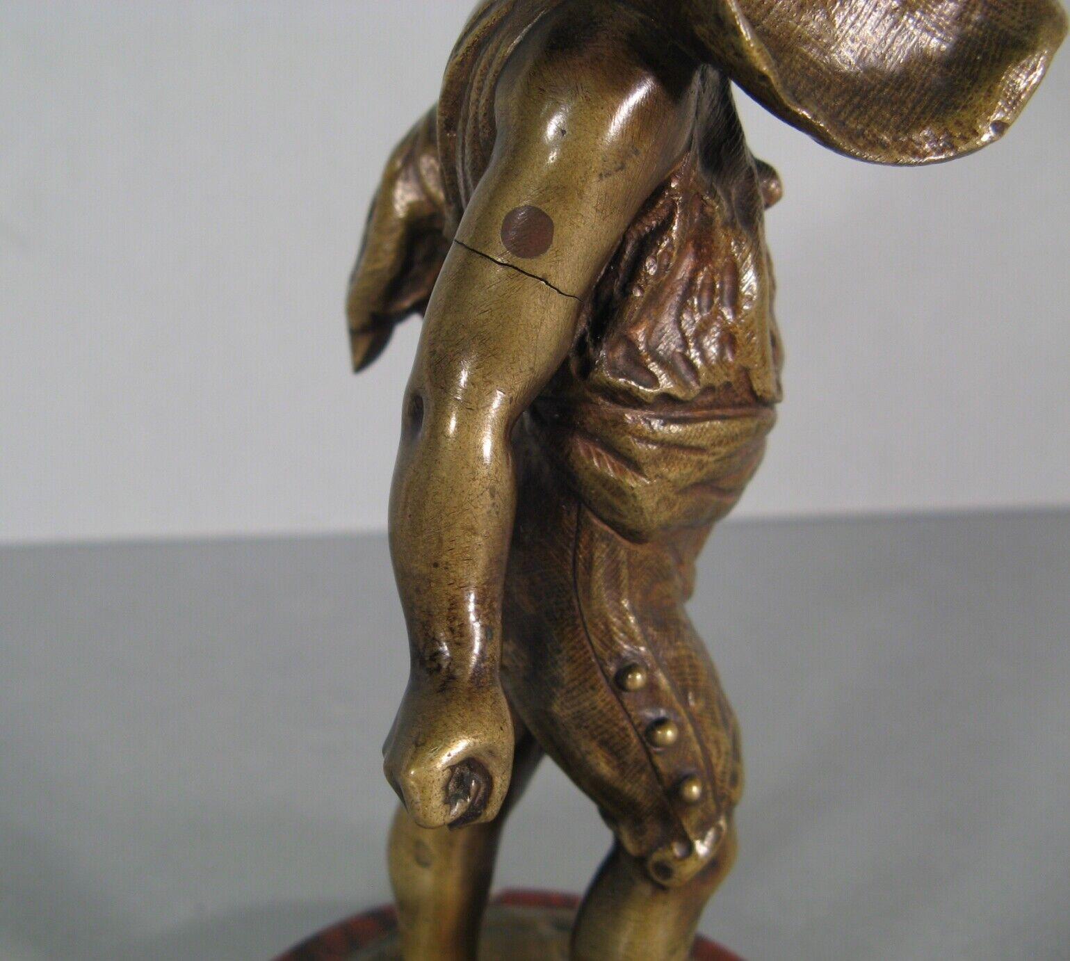 Late 19th Century Patinated Bronze Sculpture of a Mischievous Child - 1Y188 7