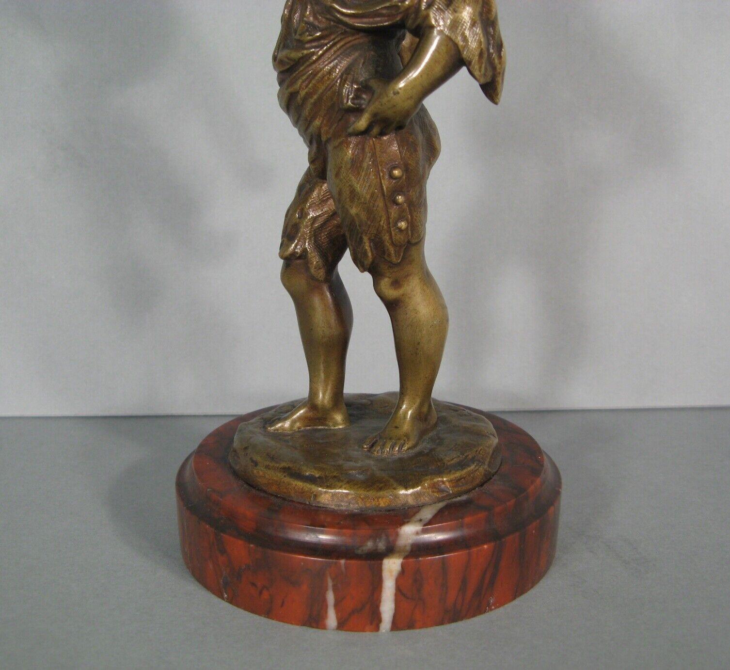 Empire Late 19th Century Patinated Bronze Sculpture of a Mischievous Child - 1Y188