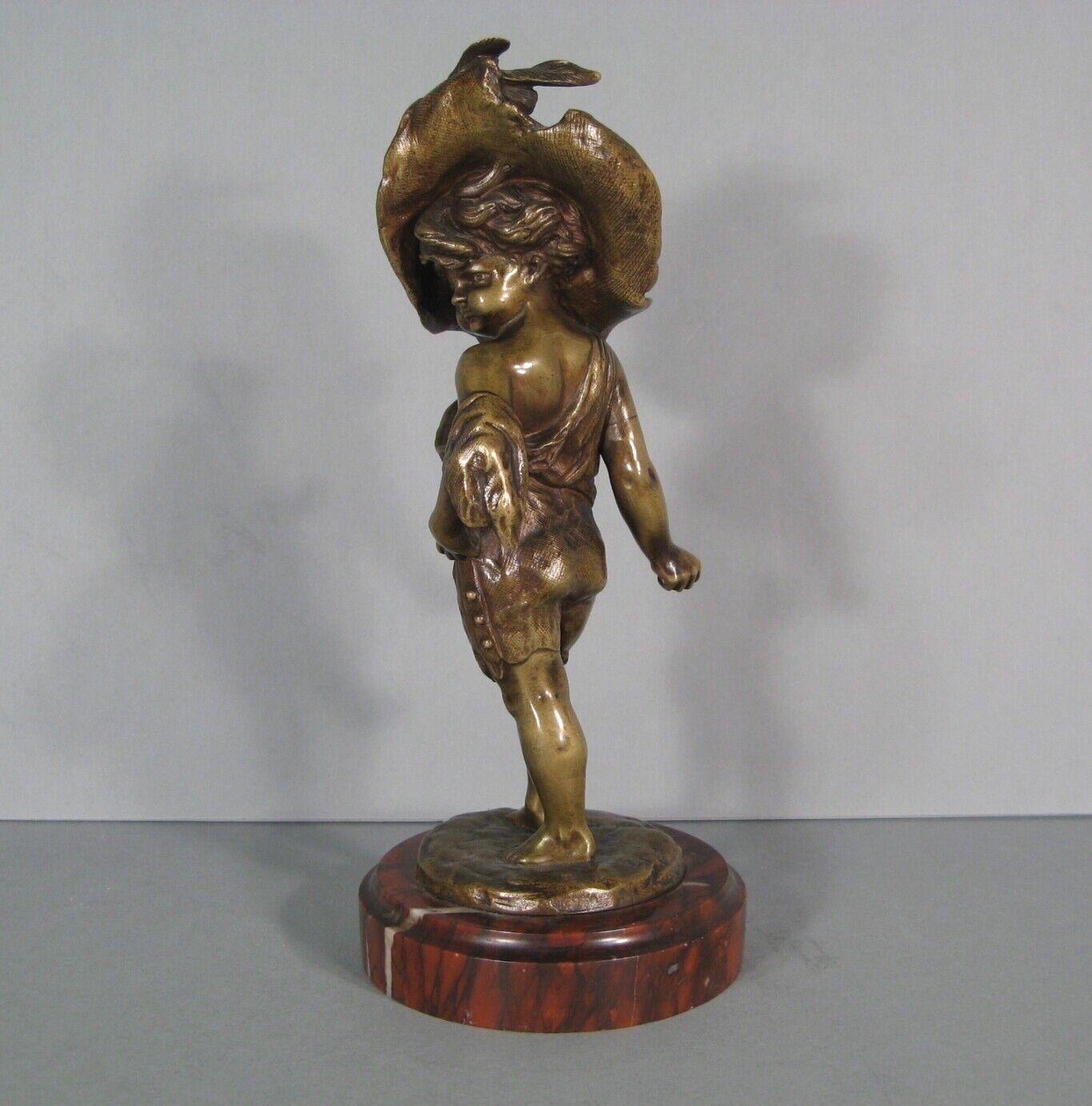 French Late 19th Century Patinated Bronze Sculpture of a Mischievous Child - 1Y188