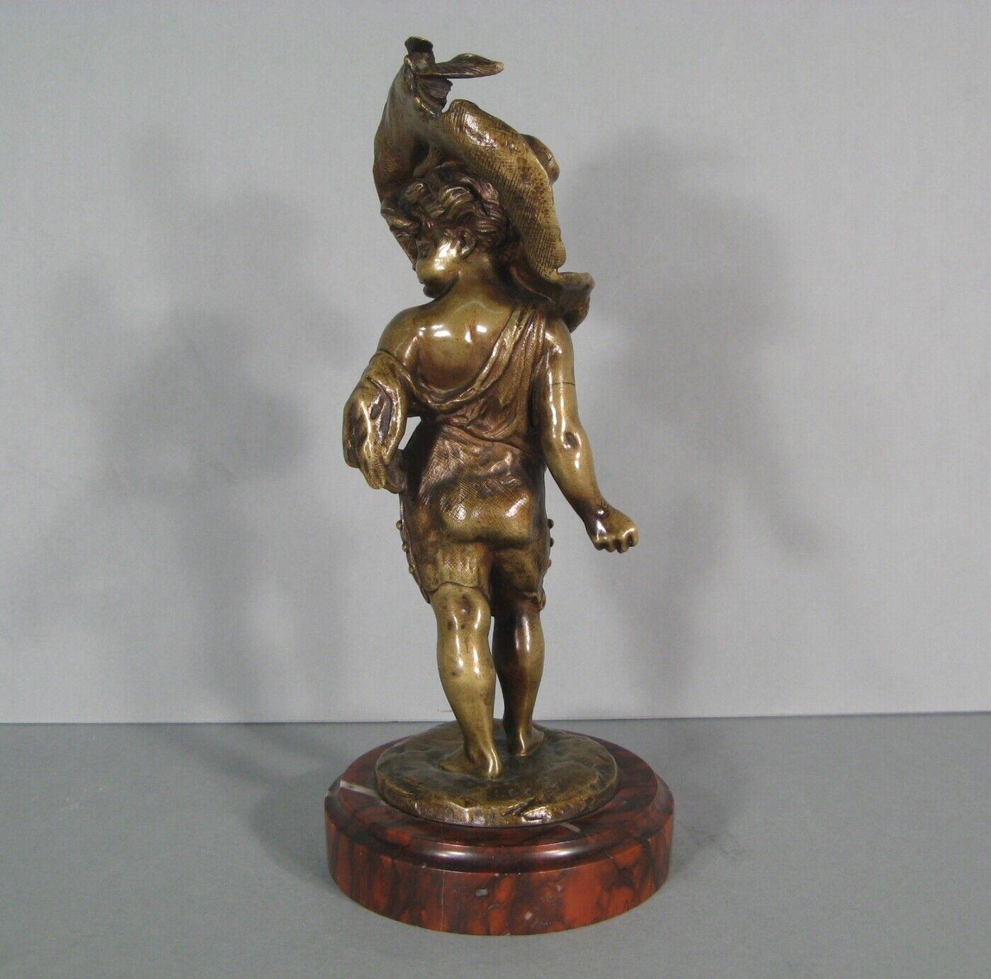 Late 19th Century Patinated Bronze Sculpture of a Mischievous Child - 1Y188 1