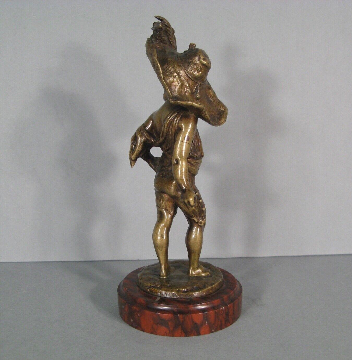Late 19th Century Patinated Bronze Sculpture of a Mischievous Child - 1Y188 2