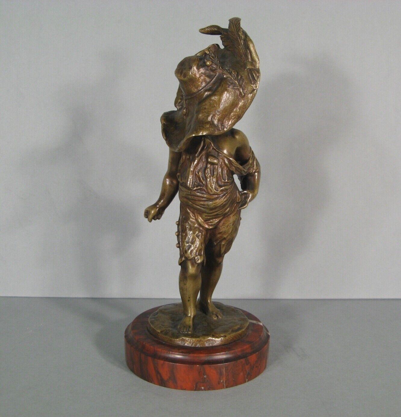 Late 19th Century Patinated Bronze Sculpture of a Mischievous Child - 1Y188 3