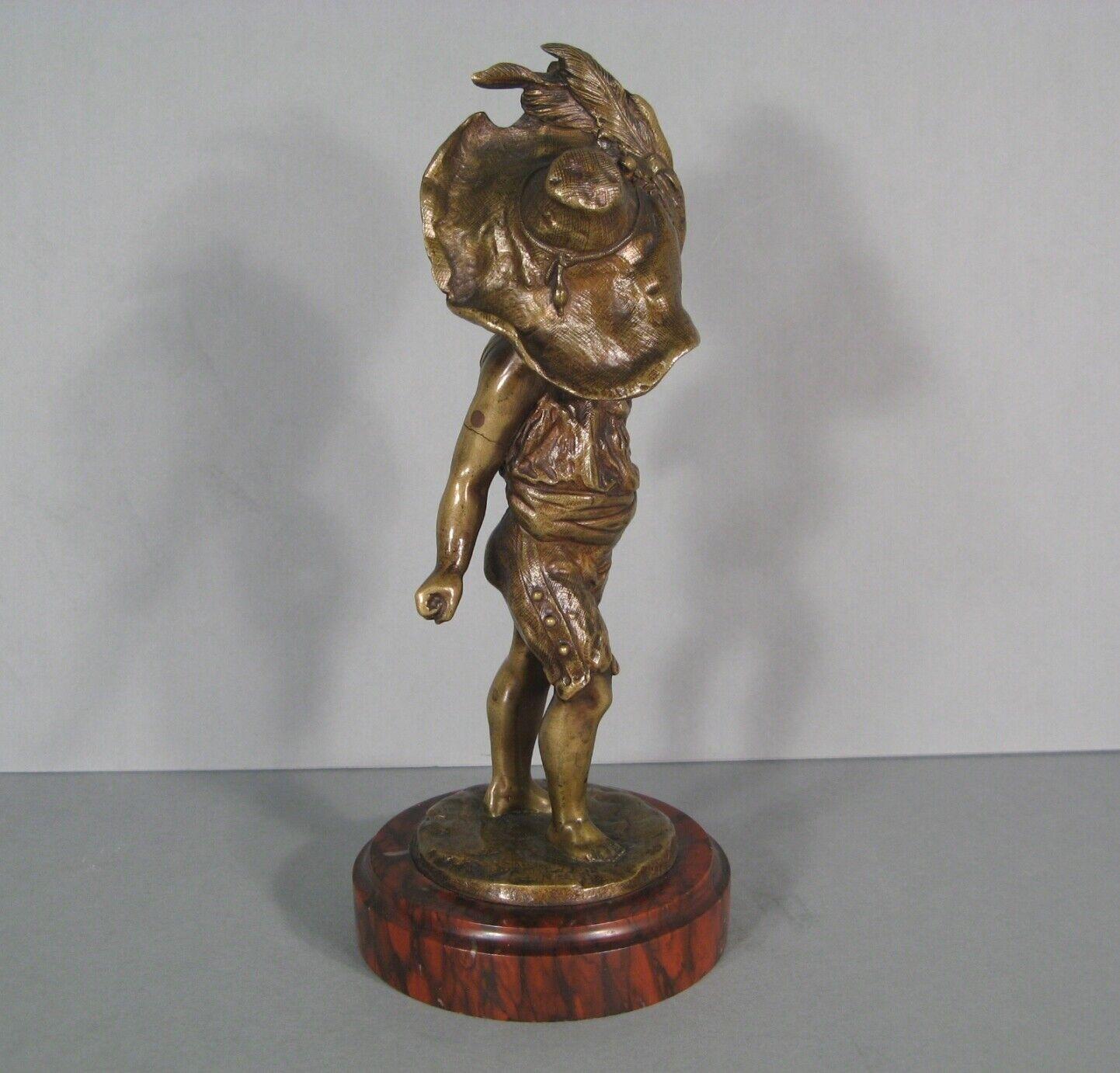 Late 19th Century Patinated Bronze Sculpture of a Mischievous Child - 1Y188 4