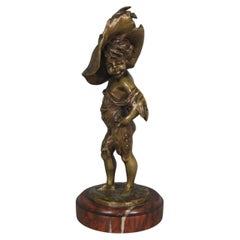Late 19th Century Patinated Bronze Sculpture of a Mischievous Child - 1Y188