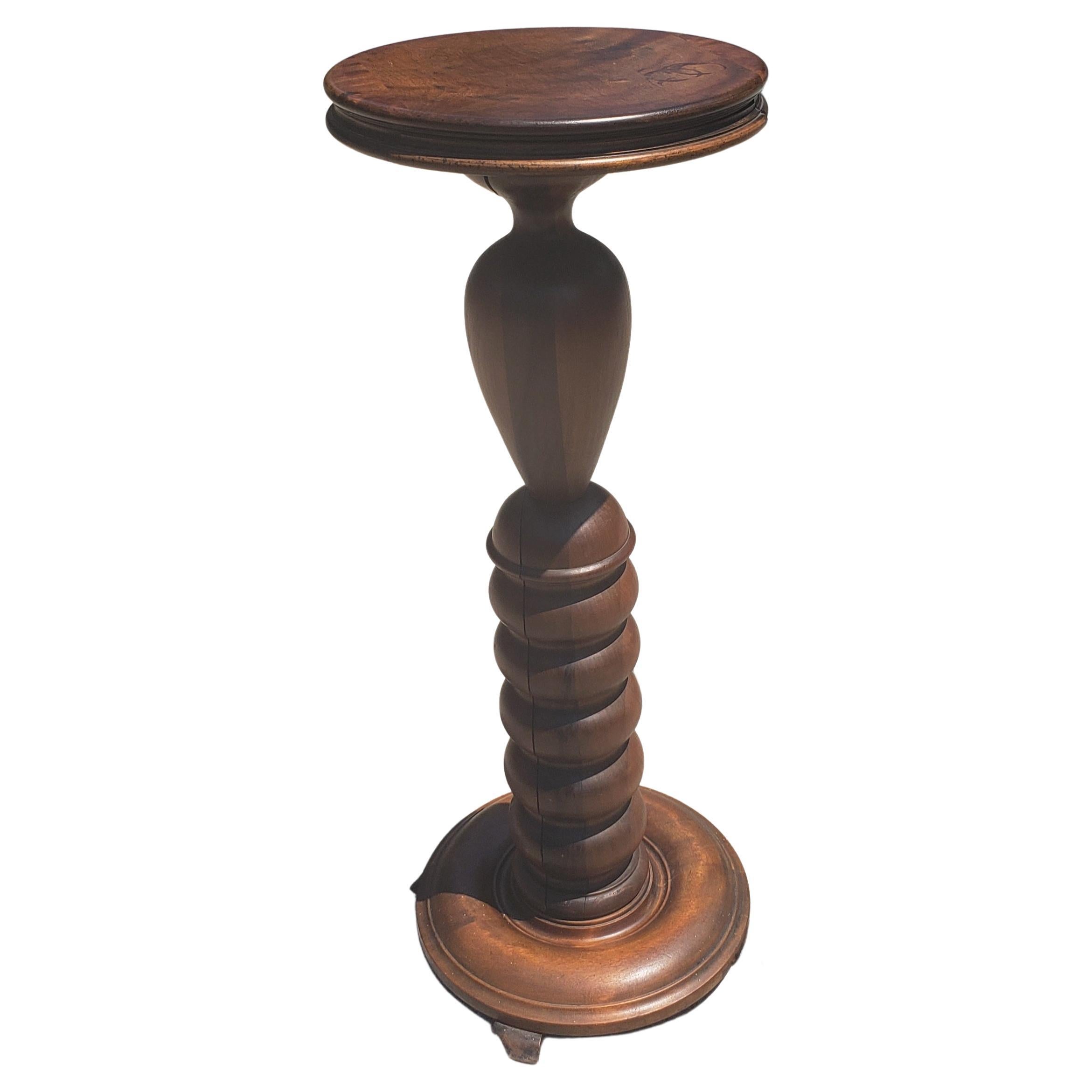 Late 19th Century Patinated Mahogany Pedestal or Plant Stand In Good Condition For Sale In Germantown, MD