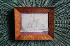 Late 19th Century Pencil Sketch Epitaph Man Who Ate Too Much Fish Curio Macabre