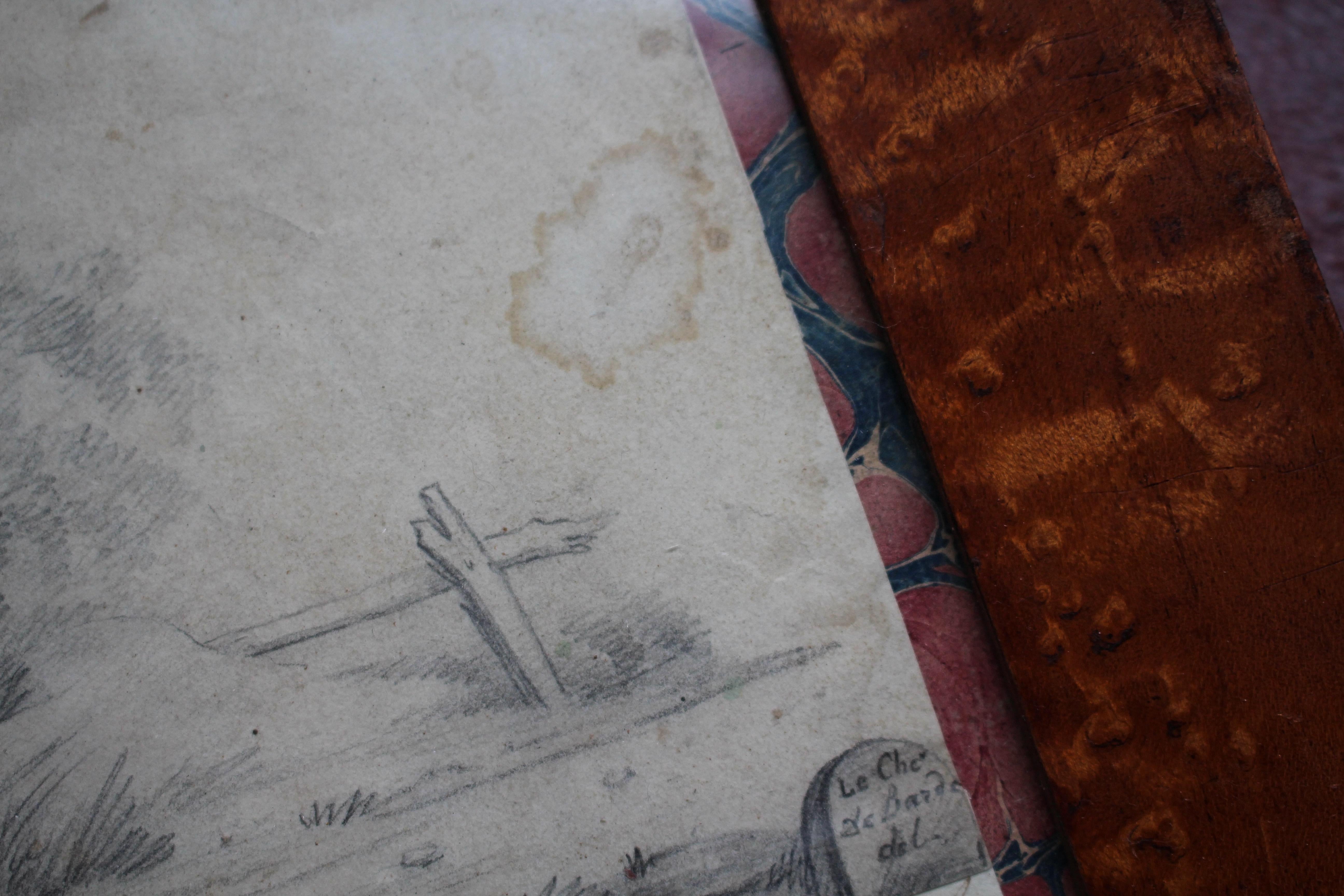 Late 19th Century Pencil Sketch Epitaph Man Who Ate Too Much Fish Curio Macabre en venta 2