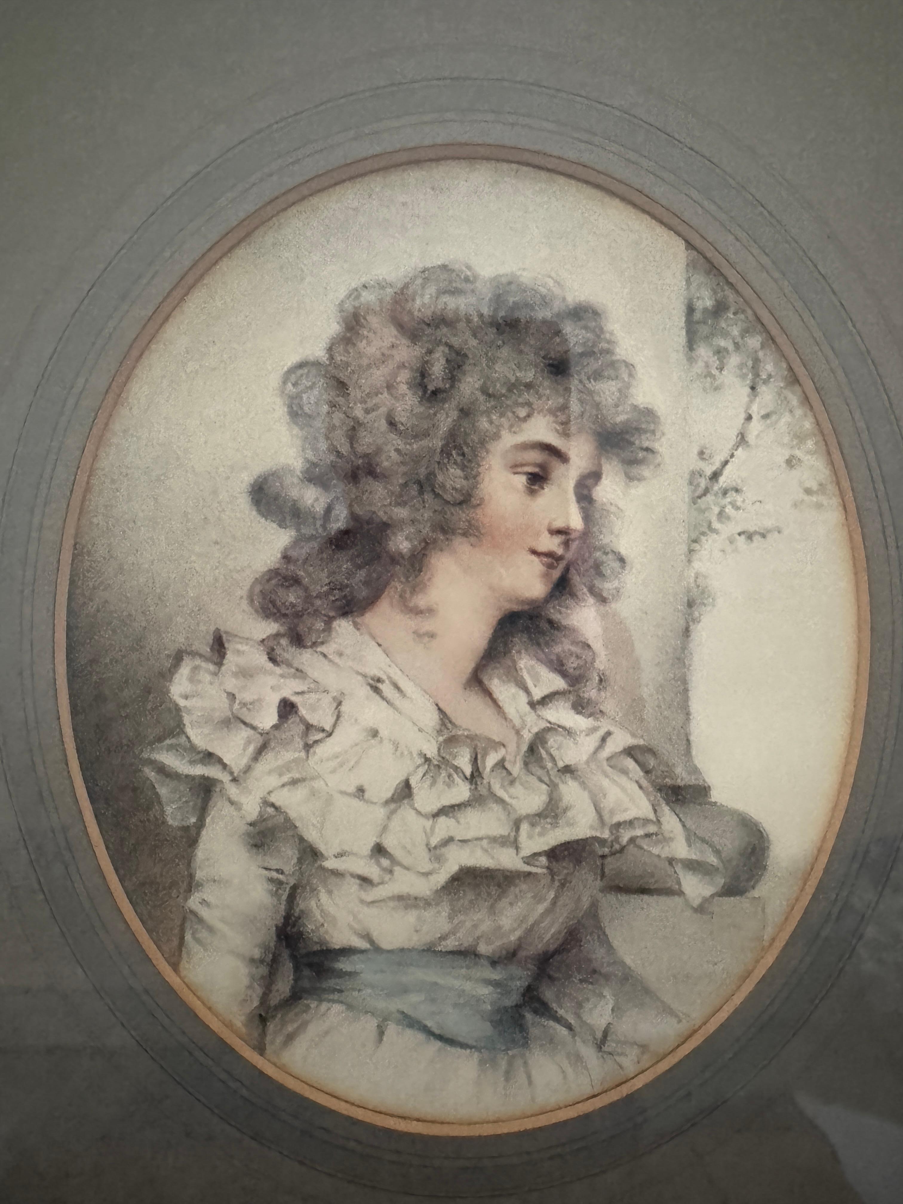 Portraits au crayon et à l'aquarelle de la fin du 19e siècle (ensemble de 8) en vente 6