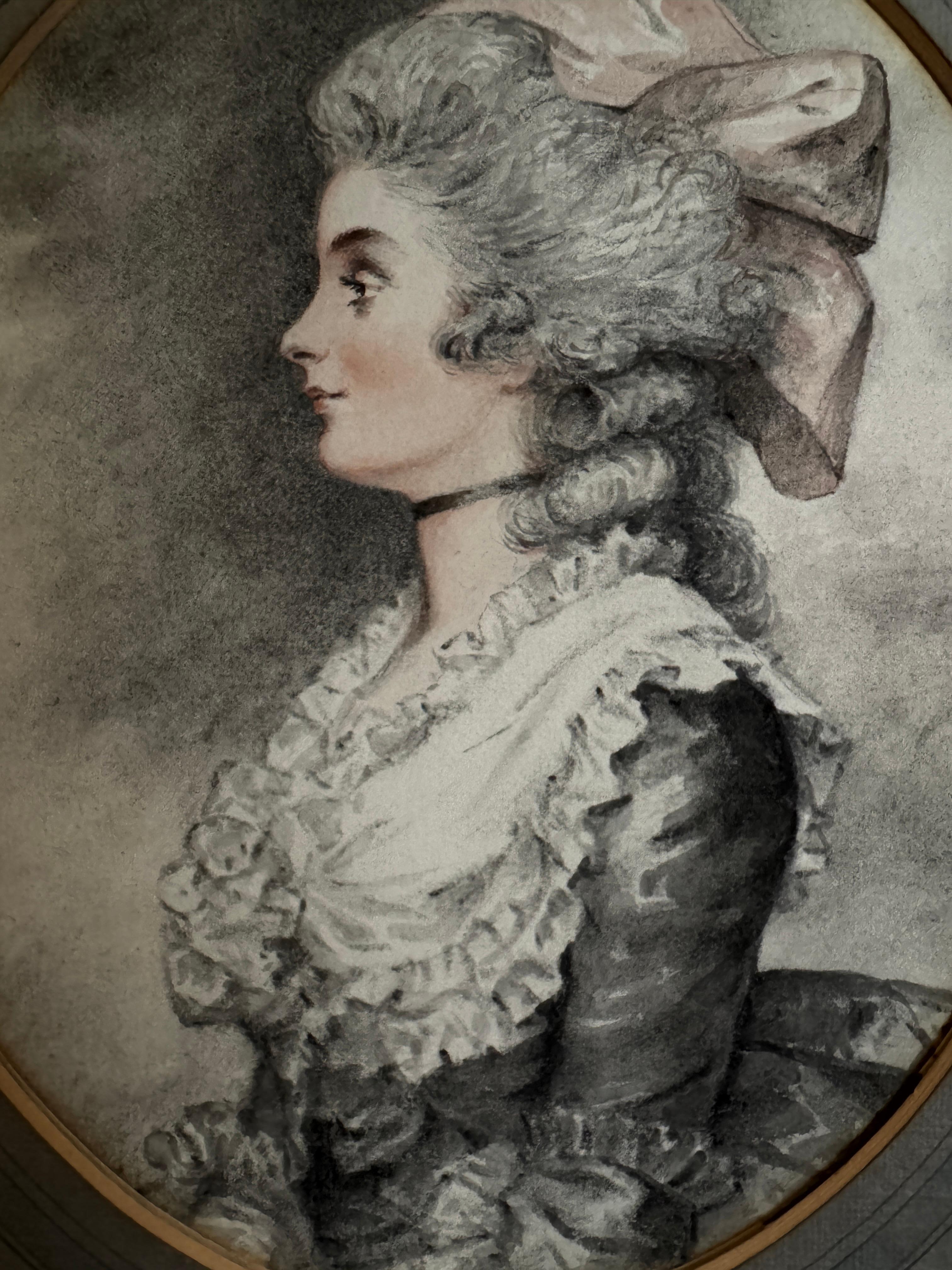 Peint à la main Portraits au crayon et à l'aquarelle de la fin du 19e siècle (ensemble de 8) en vente