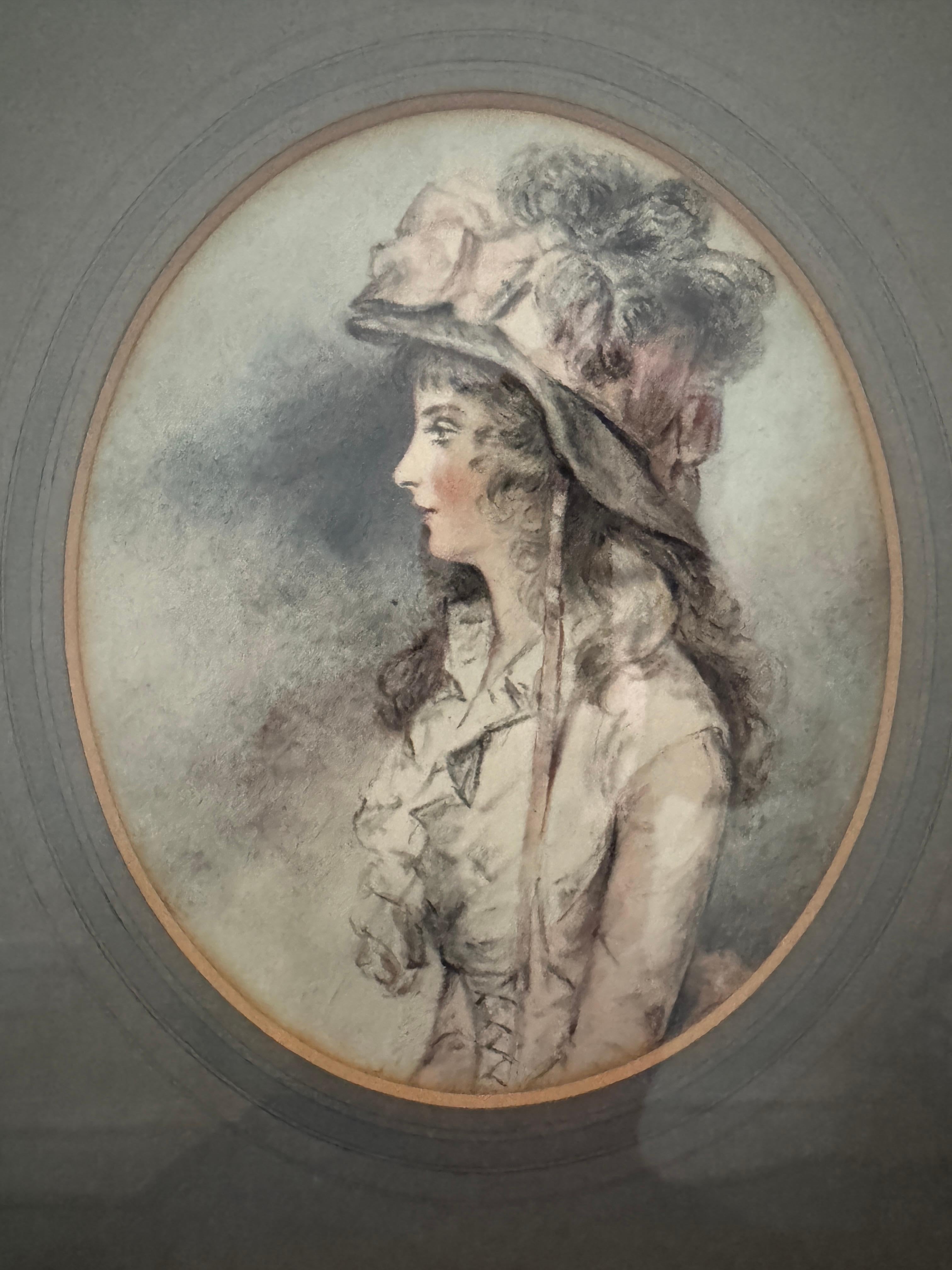 Papier Portraits au crayon et à l'aquarelle de la fin du 19e siècle (ensemble de 8) en vente