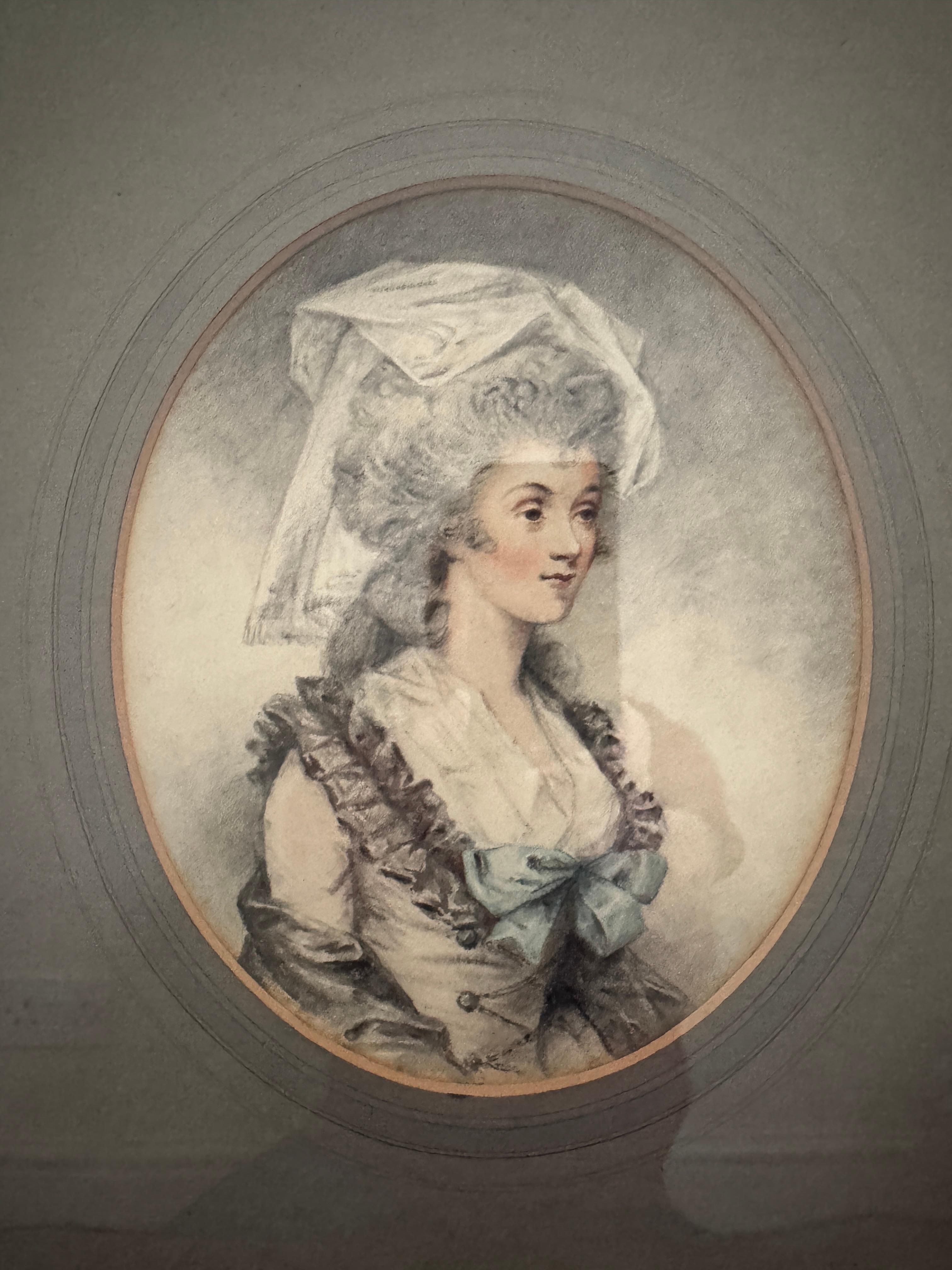 Portraits au crayon et à l'aquarelle de la fin du 19e siècle (ensemble de 8) en vente 1