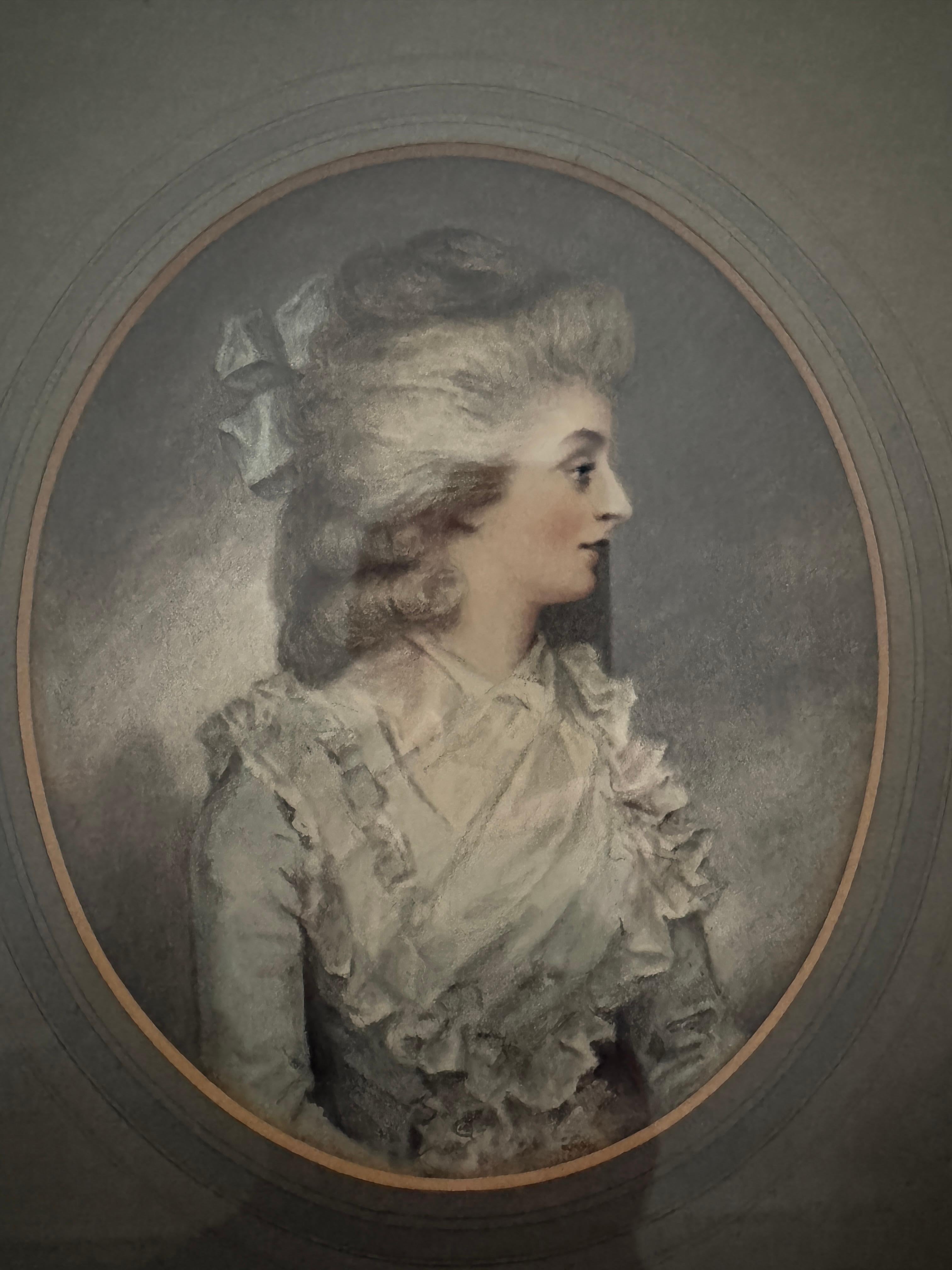 Portraits au crayon et à l'aquarelle de la fin du 19e siècle (ensemble de 8) en vente 2