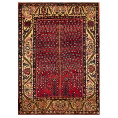 Tappeto Bakhtiari Tree of Life persiano della fine del XIX secolo (4'7" x 6'2"-140 x 188)