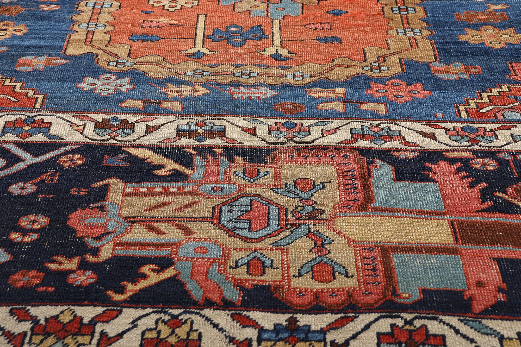 20th Century Late 19th Century Persian Bakshaish Carpet with Traditional Style For Sale