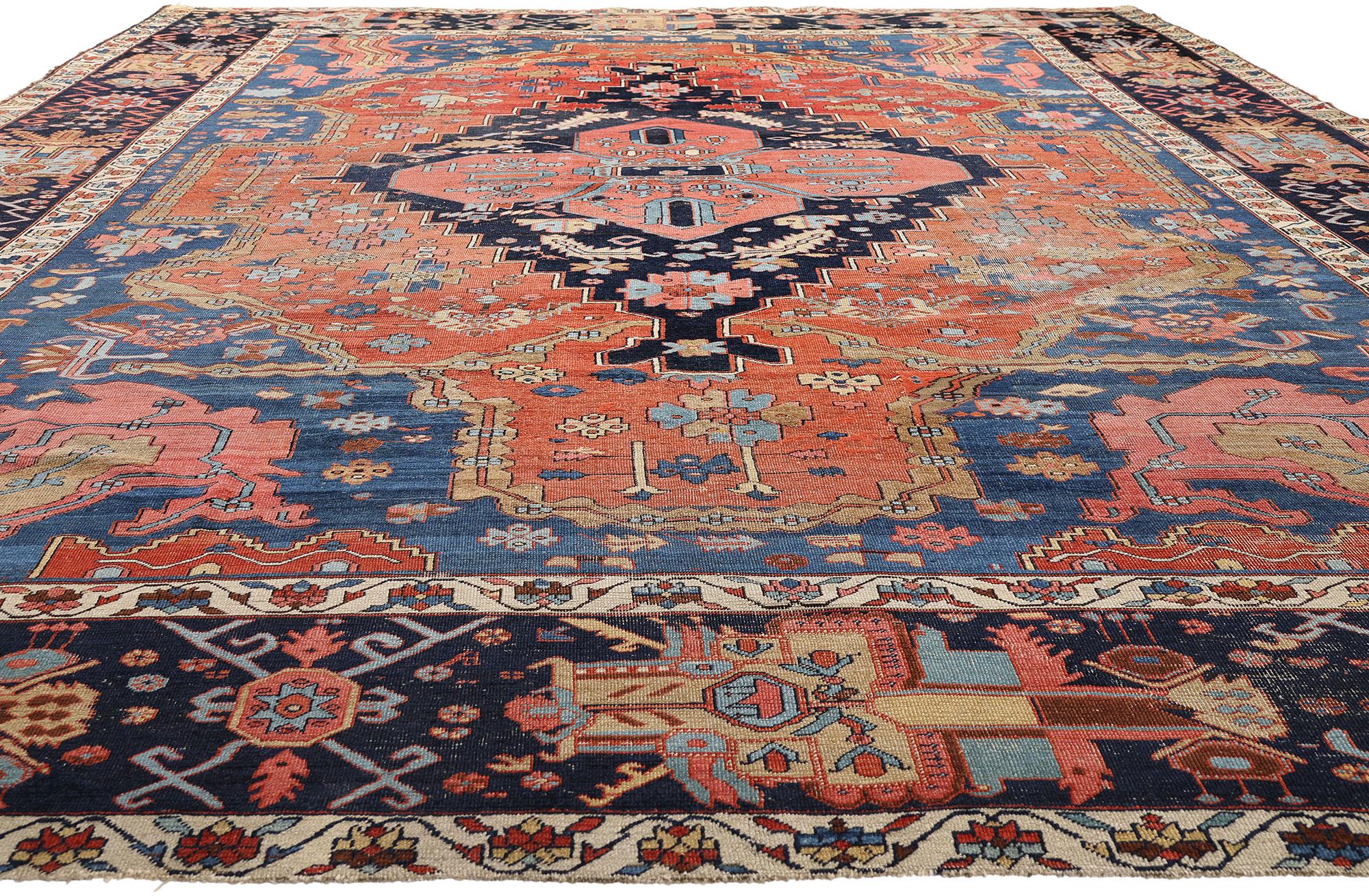 Late 19th Century Persian Bakshaish Carpet with Traditional Style For Sale 1