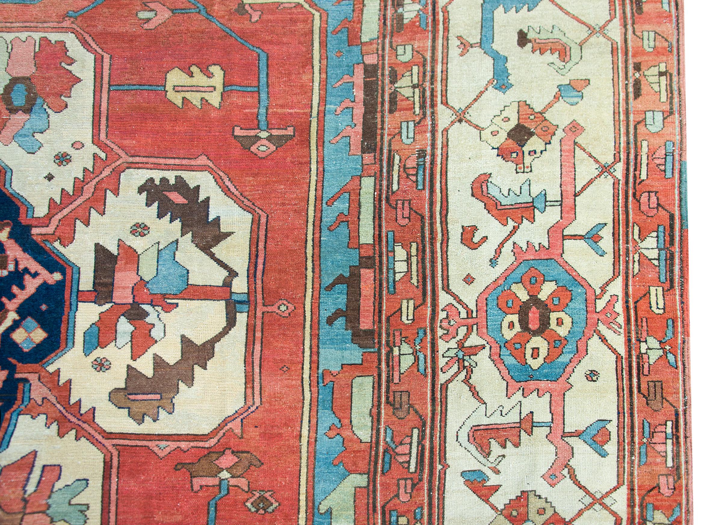 Wool Late 19th Century Persian Bakshaish Rug For Sale