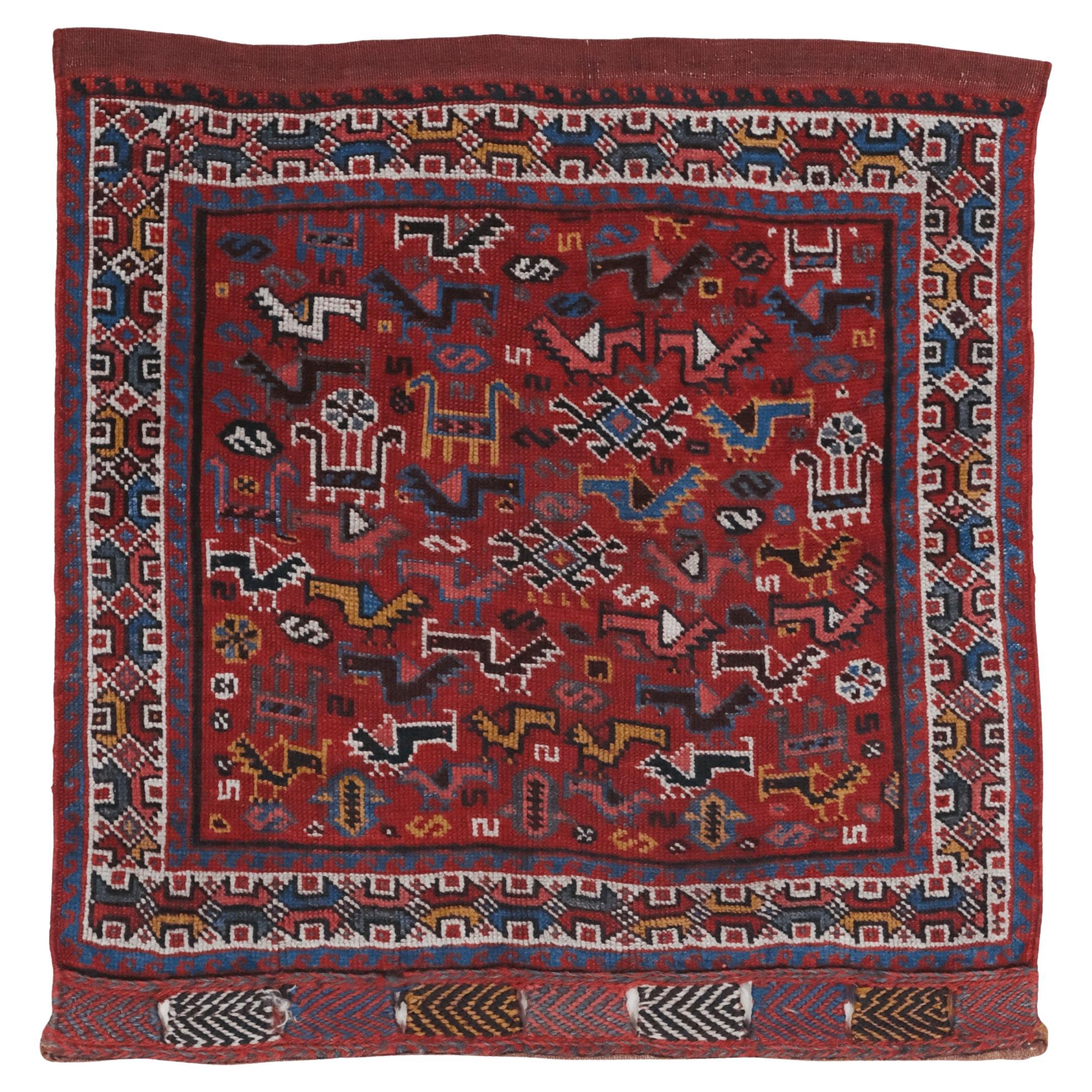 Borsa Khamseh a forma di uccello persiano della fine del XIX secolo in vendita