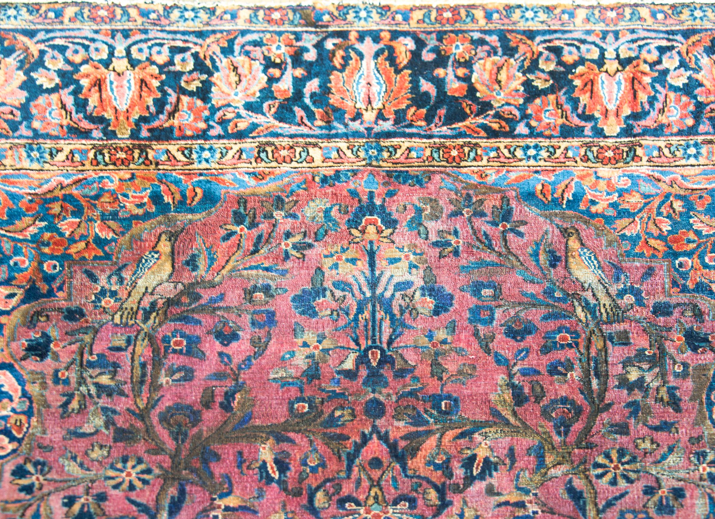 Late 19th Century Persian Double Tree-of-Life Kashan Rug For Sale 5