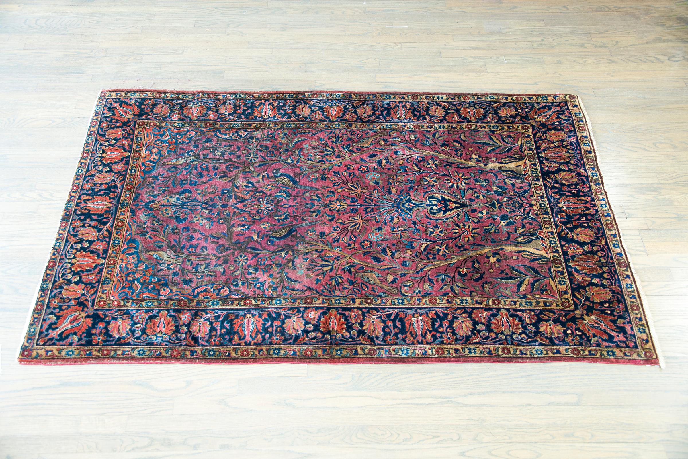 Late 19th Century Persian Double Tree-of-Life Kashan Rug For Sale 8