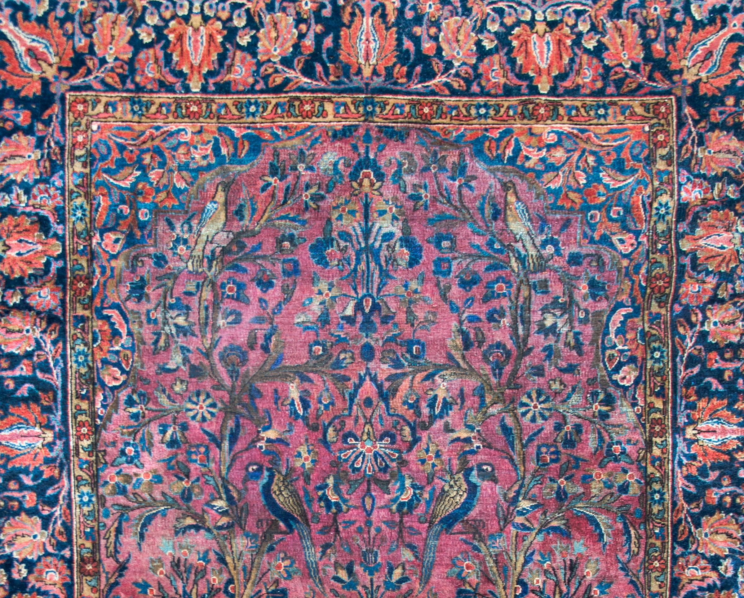 Late 19th Century Persian Double Tree-of-Life Kashan Rug For Sale 4
