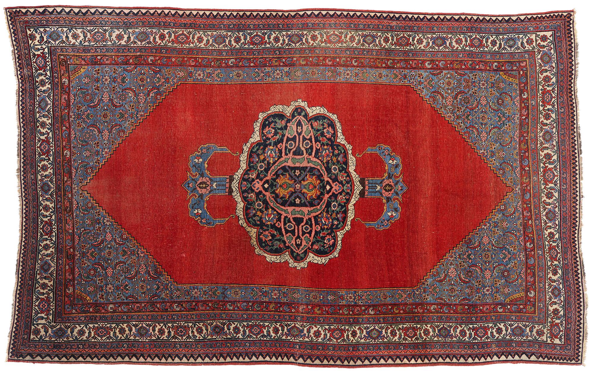 Tapis persan Halvai Bijar de style traditionnel de la fin du XIXe siècle en vente 3