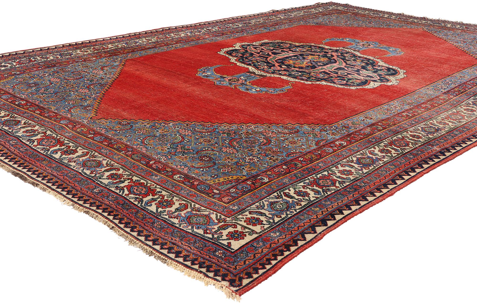 Tapis persan Halvai Bijar de style traditionnel de la fin du XIXe siècle Bon état - En vente à Dallas, TX