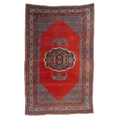 Late 19th Century Persian Halvai Bijar Carpet with Traditional Style
