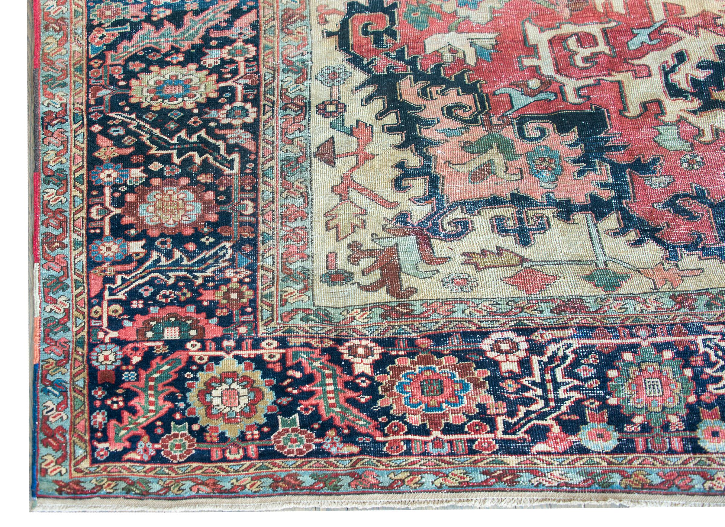 Late 19th Century Persian Heriz Serapi Rug For Sale 7