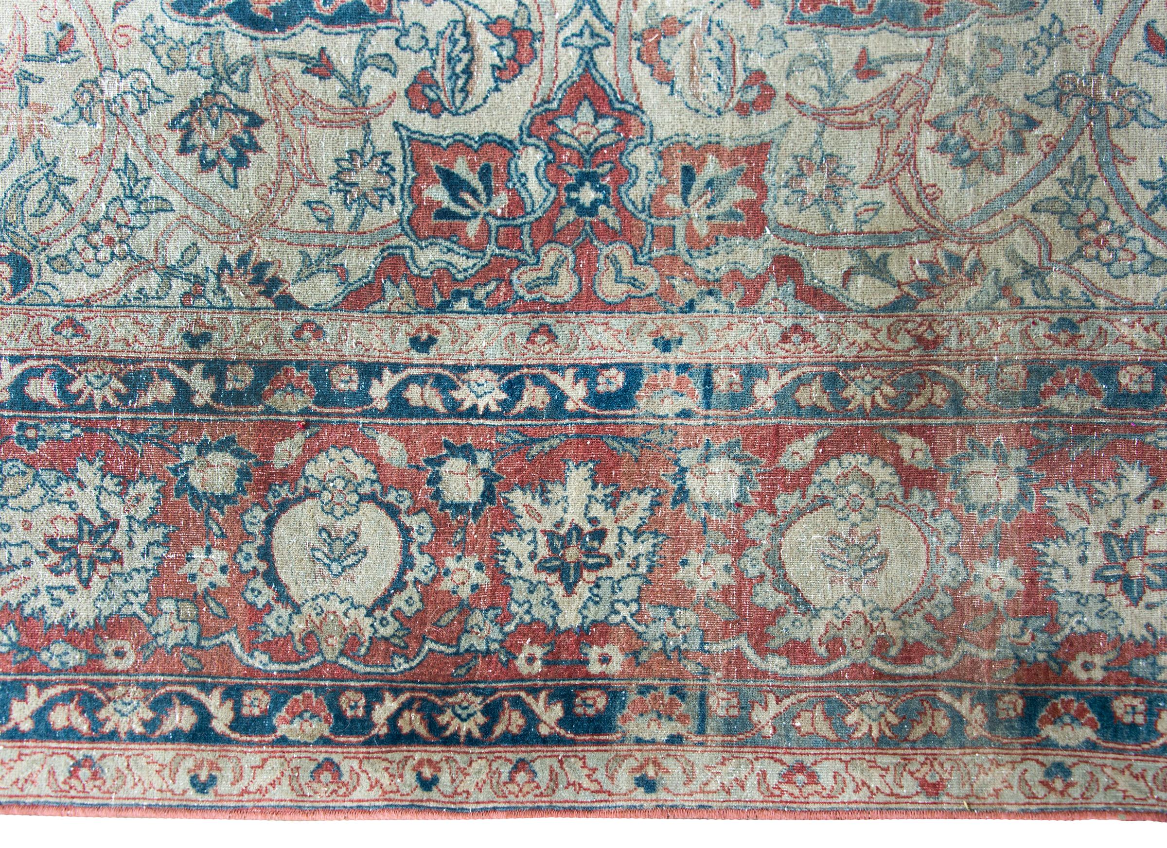 Hand-Knotted Late 19th Century Persian Isfahan Rug For Sale