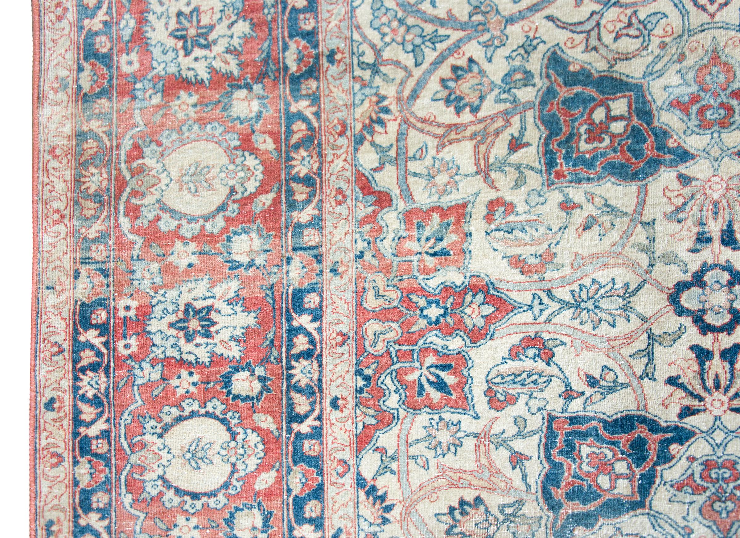 Wool Late 19th Century Persian Isfahan Rug For Sale