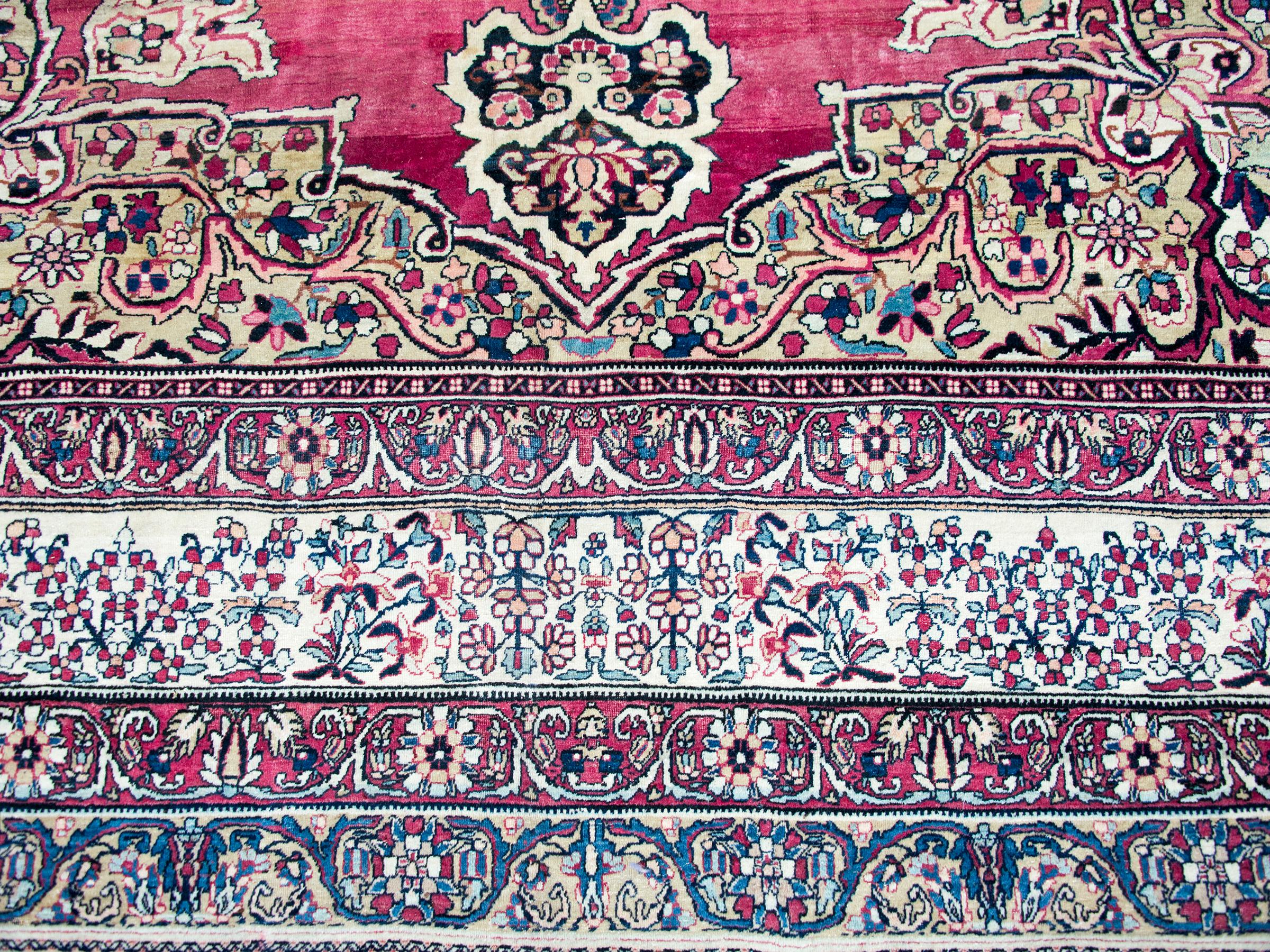 Late 19th Century Persian Lavar Kirman Rug For Sale 8