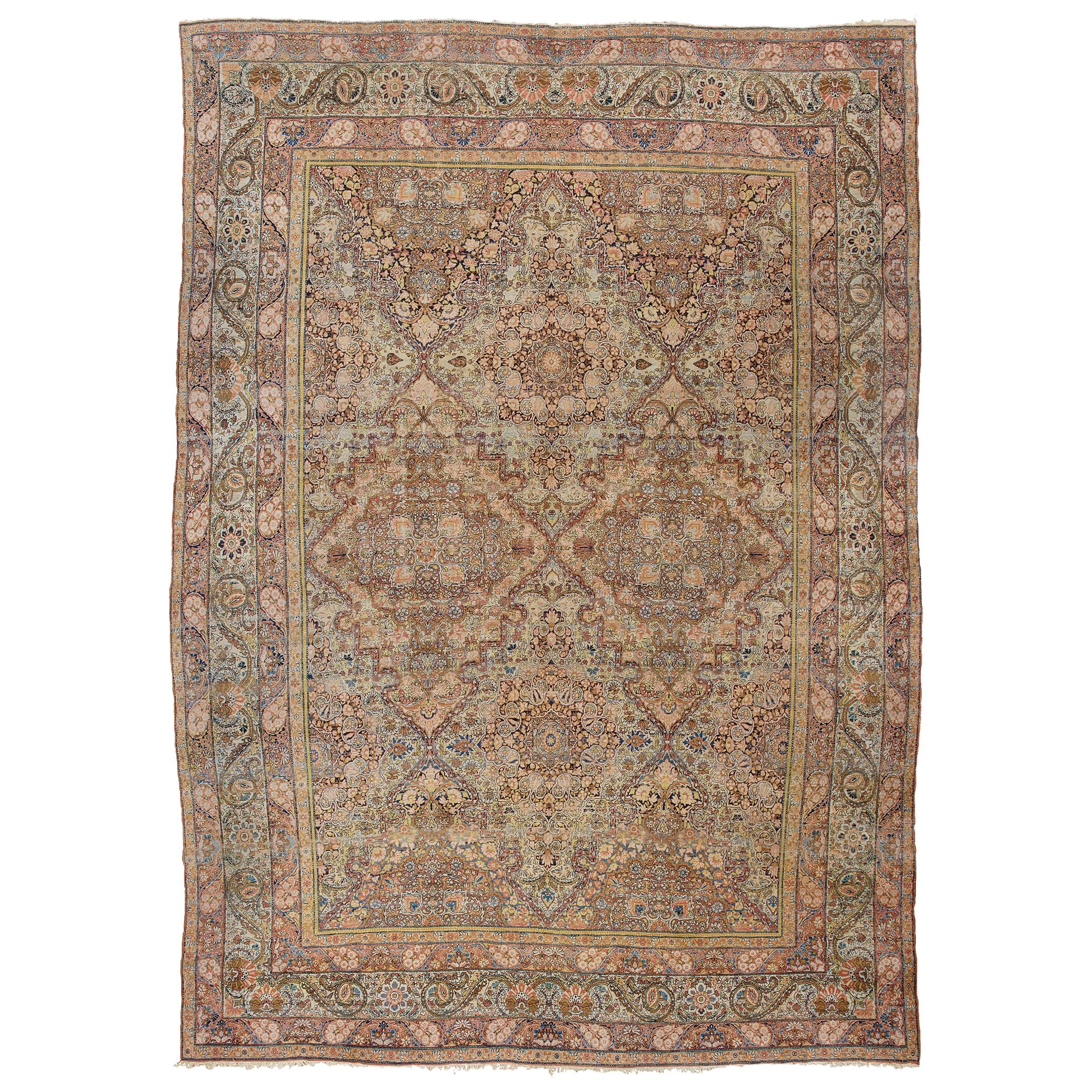 Late 19th Century Persian Laver Kerman Rug