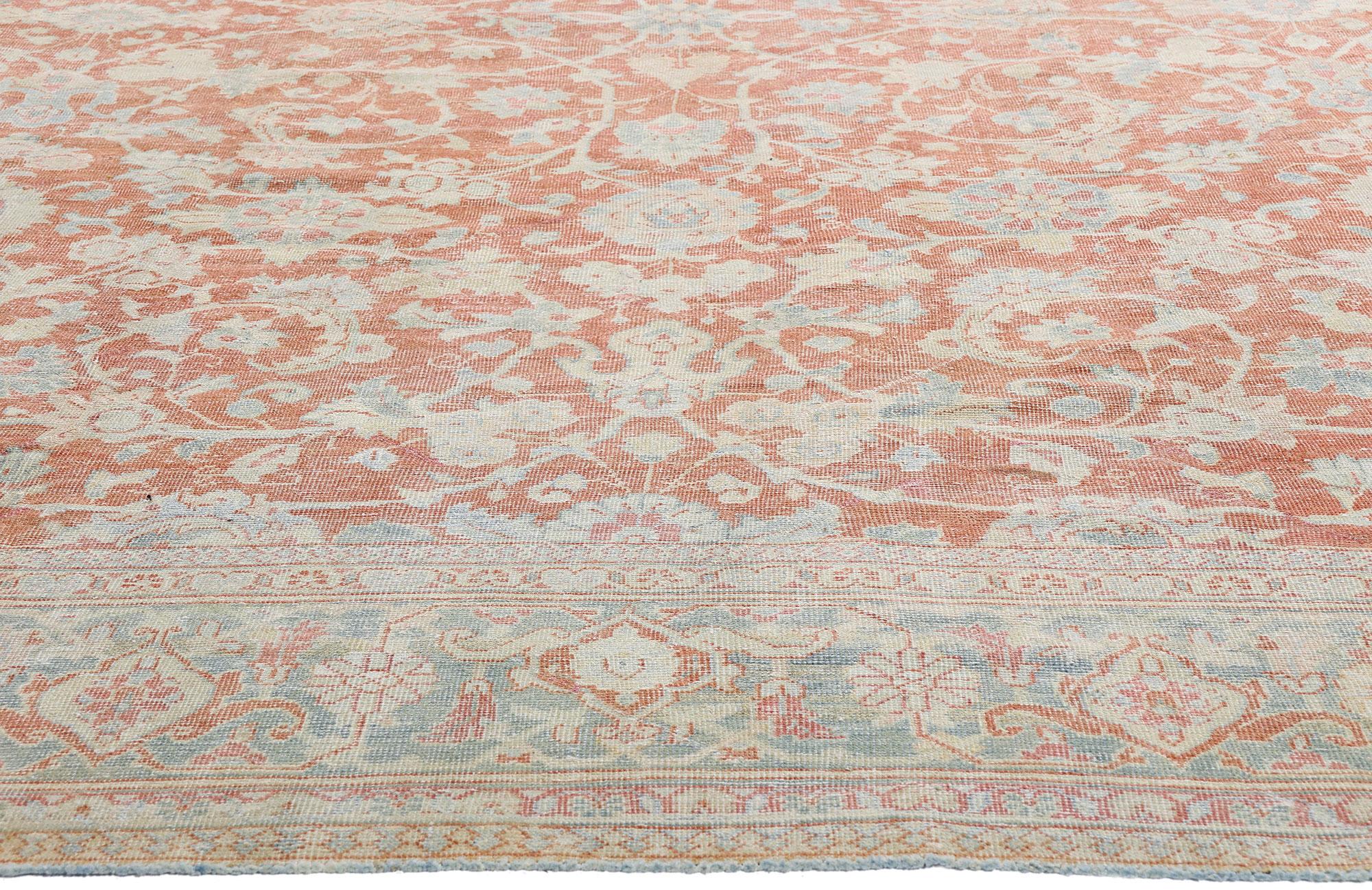 Hand-Knotted Late 19th Century Persian Mahal Carpet with Modern Rustic Style For Sale