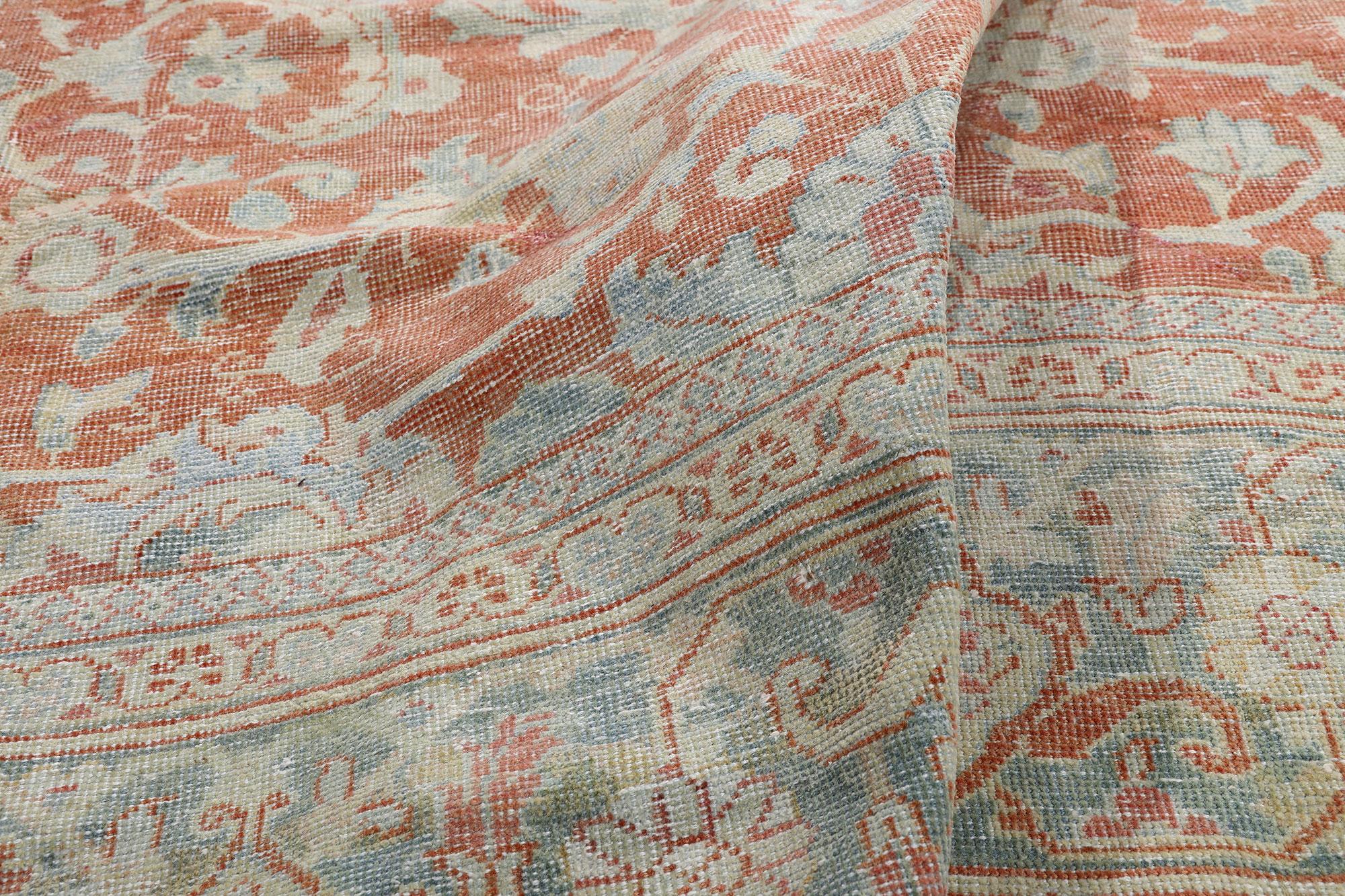 Wool Late 19th Century Persian Mahal Carpet with Modern Rustic Style For Sale