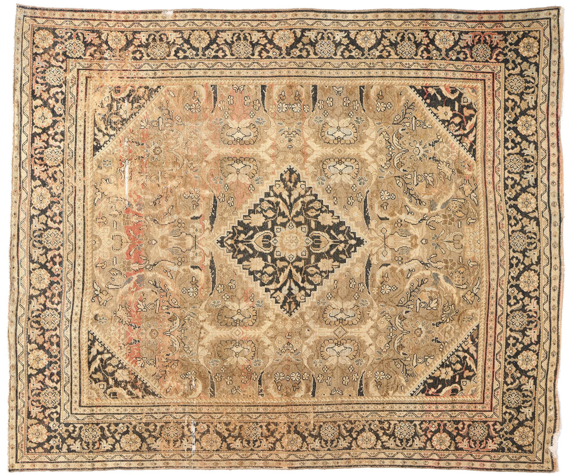 Tappeto persiano Mahal della fine del XIX secolo con stile tradizionale in vendita 3