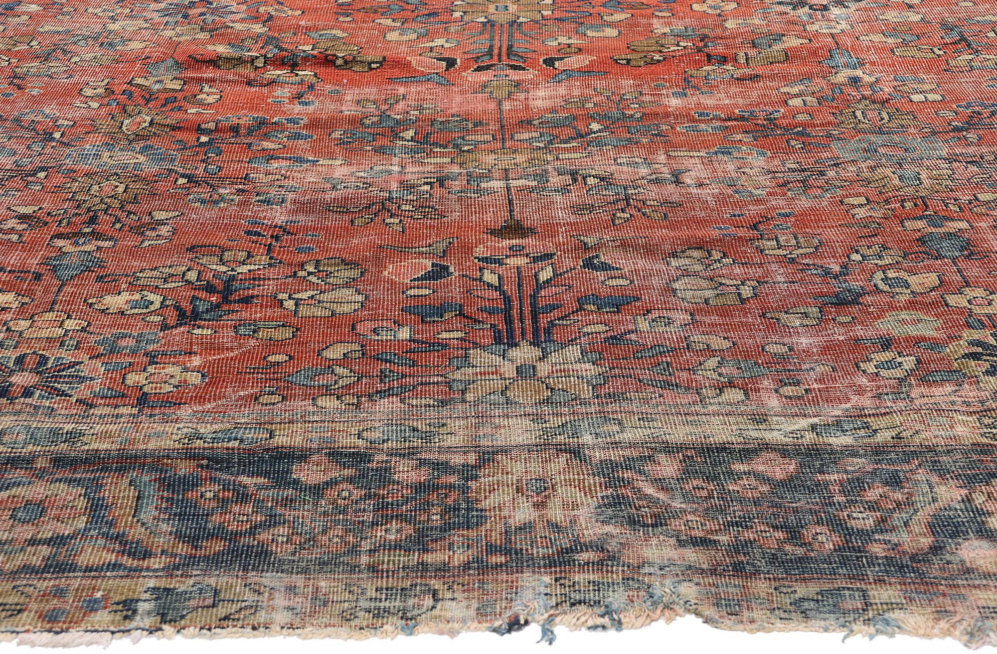 Persiano Tappeto persiano Mahal della fine del XIX secolo con stile moderno in vendita