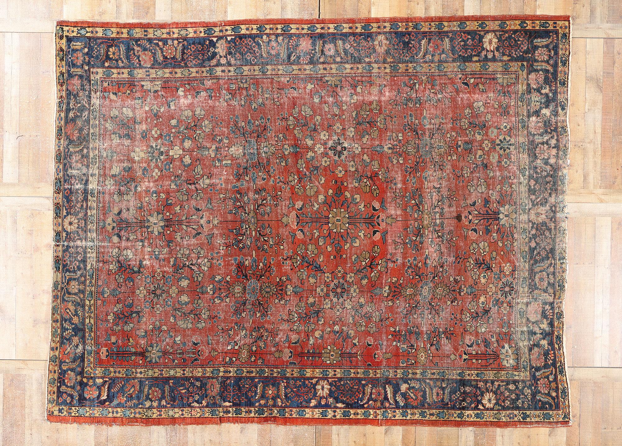 Tappeto persiano Mahal della fine del XIX secolo con stile moderno in vendita 2