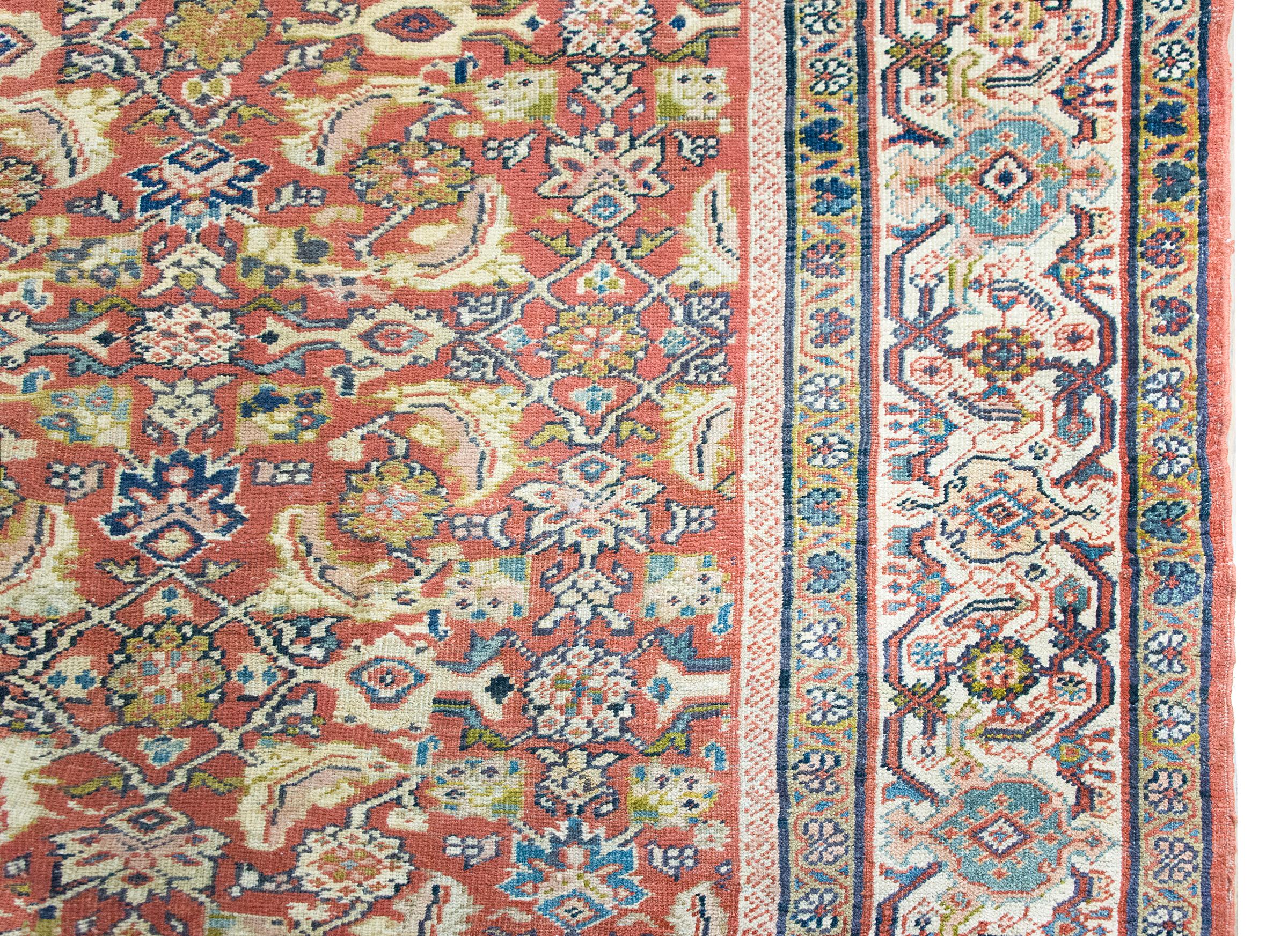 Wool Late 19th Century Persian Mahal Sultanabad Rug For Sale