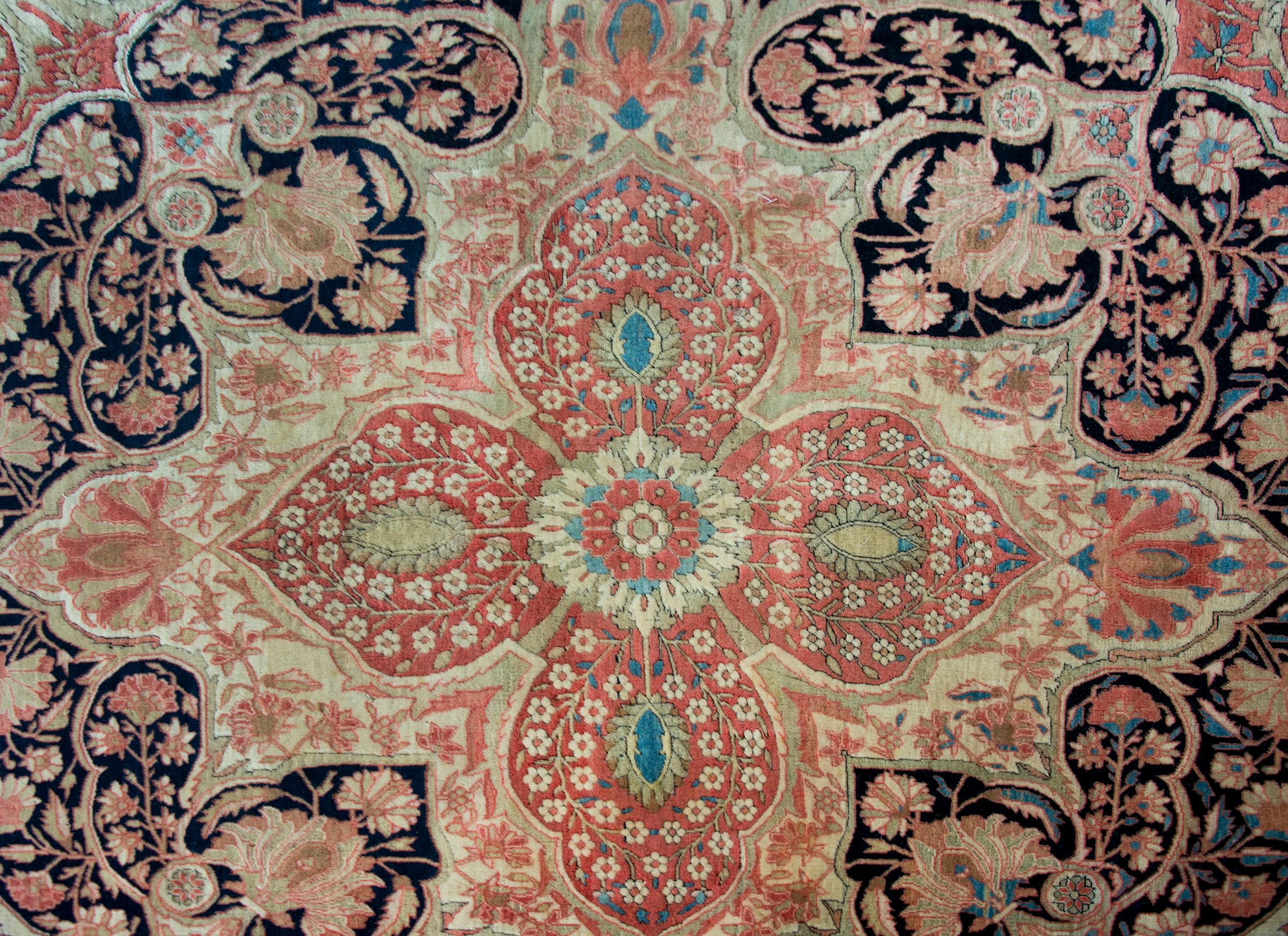 Late 19th Century Persian Mohtasham Kashan Rug For Sale 5